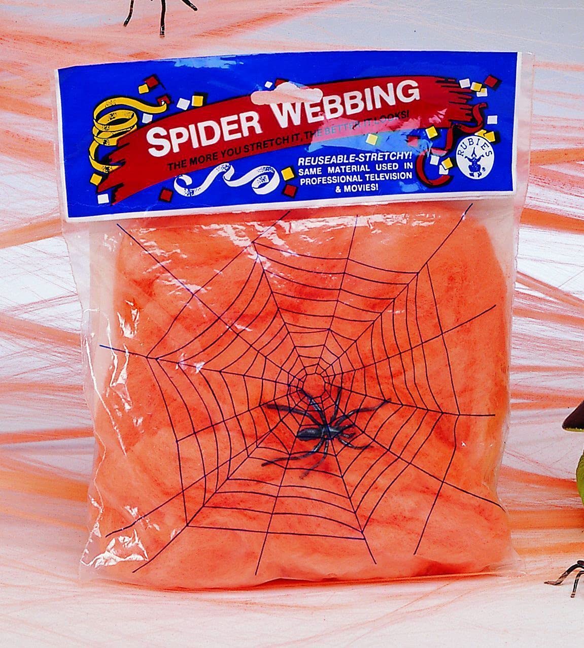 RUBIES 2328 Jumbo Orange Spider Webbing Party Supplies, Multicolor, One Size