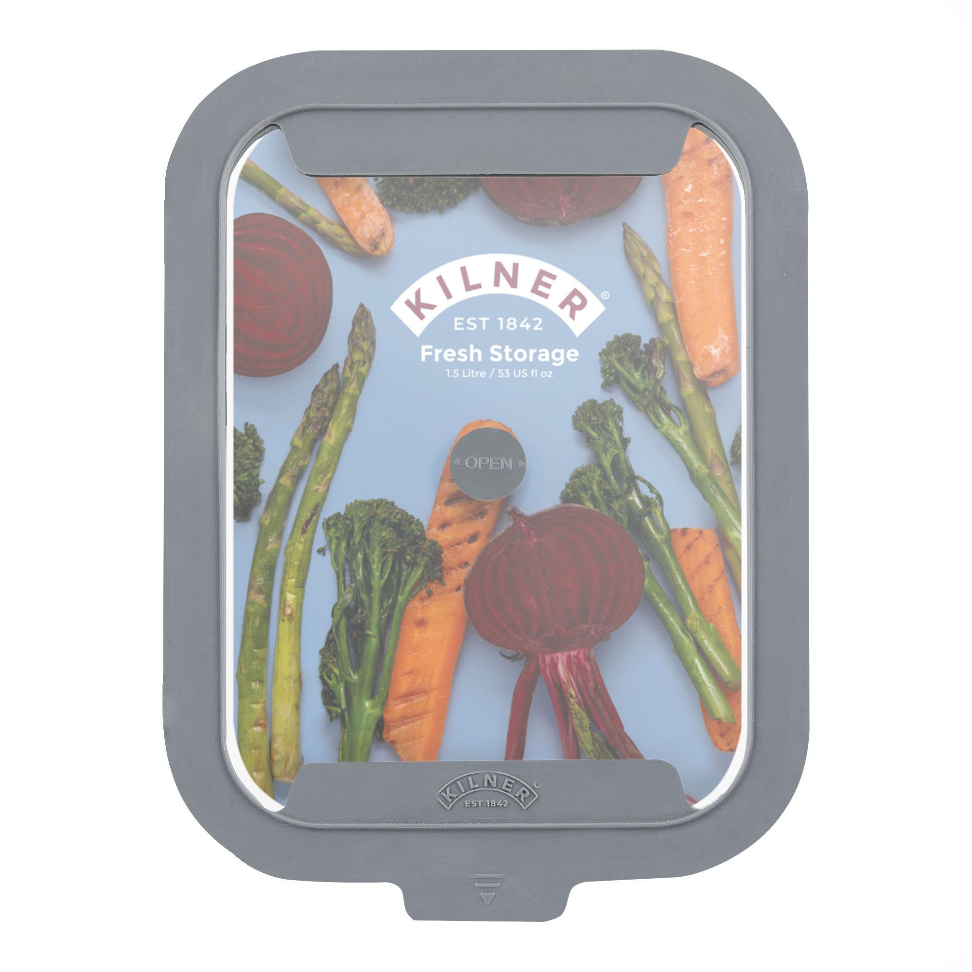 Kilner Fresh Storage 1,5 Liter | Luftdichte Frischhaltedose aus Borosilikatglas | Mikrowellengeeignet | Auslaufsicherer Deckel mit Vakuumdichtung | Aufbewahrungsbox für Lebensmittel | Stapelbar