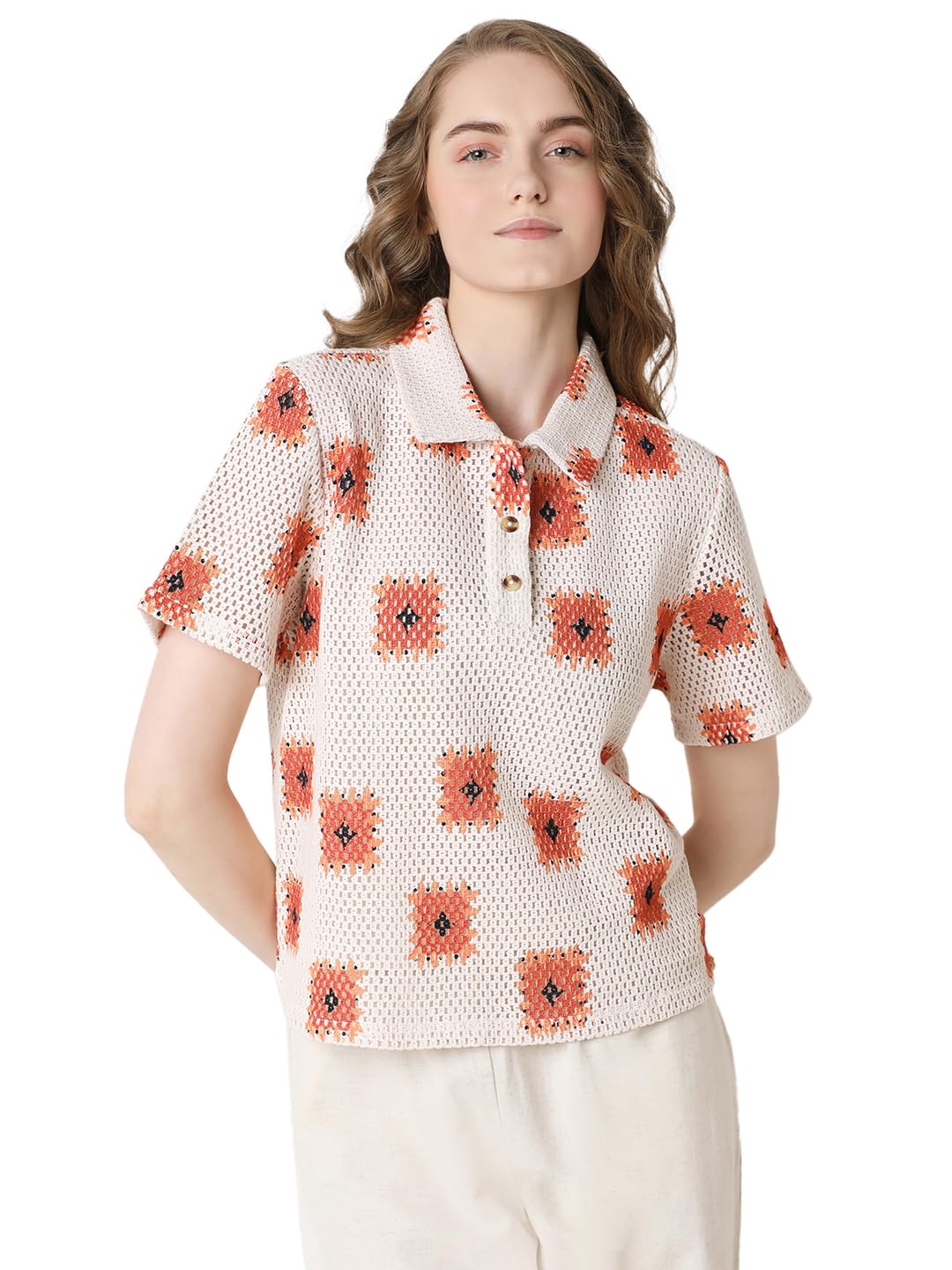 Women's Geometric Regular Fit Shirt-image-49
