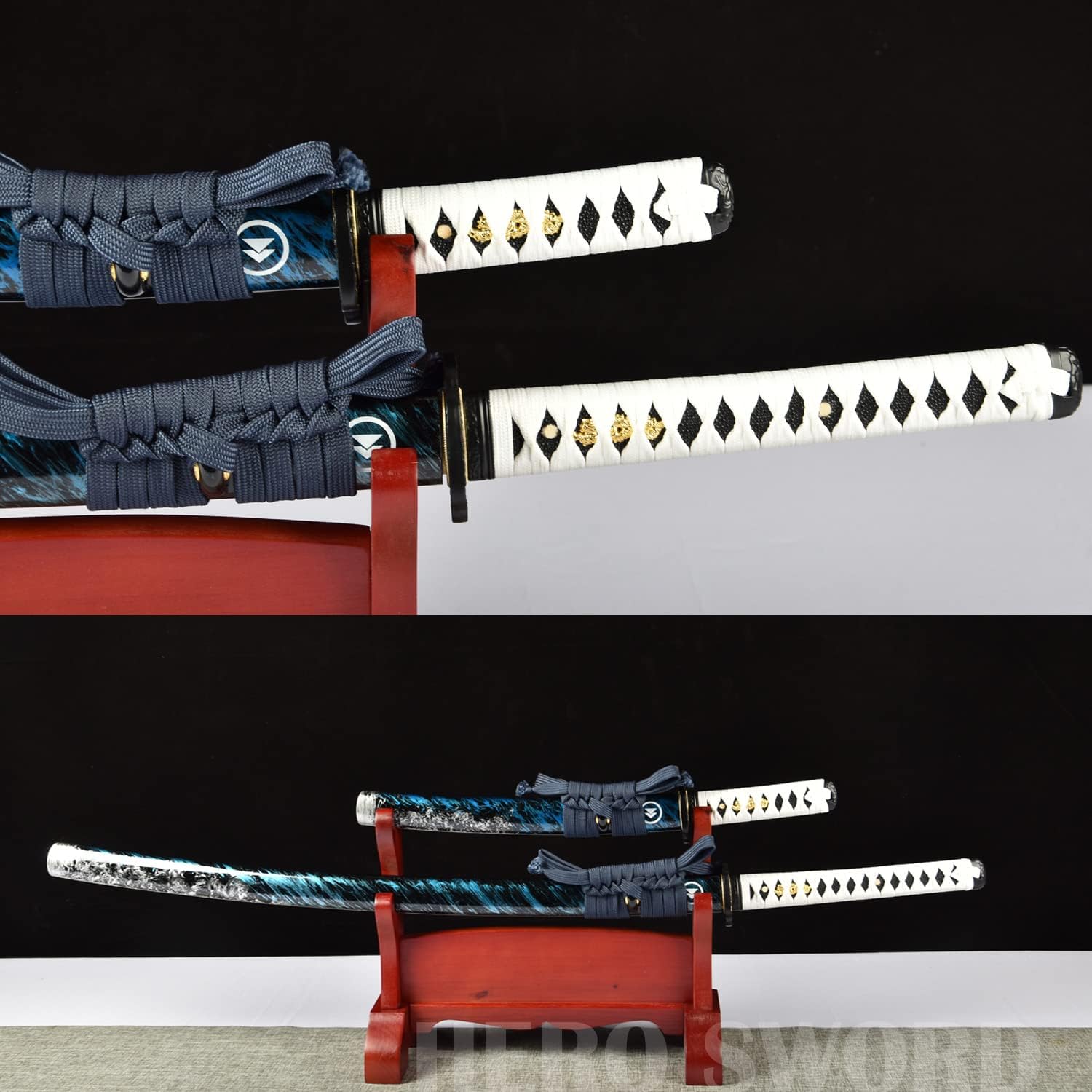 Sword Ghost of Tsushima Cosplay Replica 9260 Spring Steel Blade Sword Japanese Samurai Game Katana + Tanto a Pair Knives (a Pair of Swords)