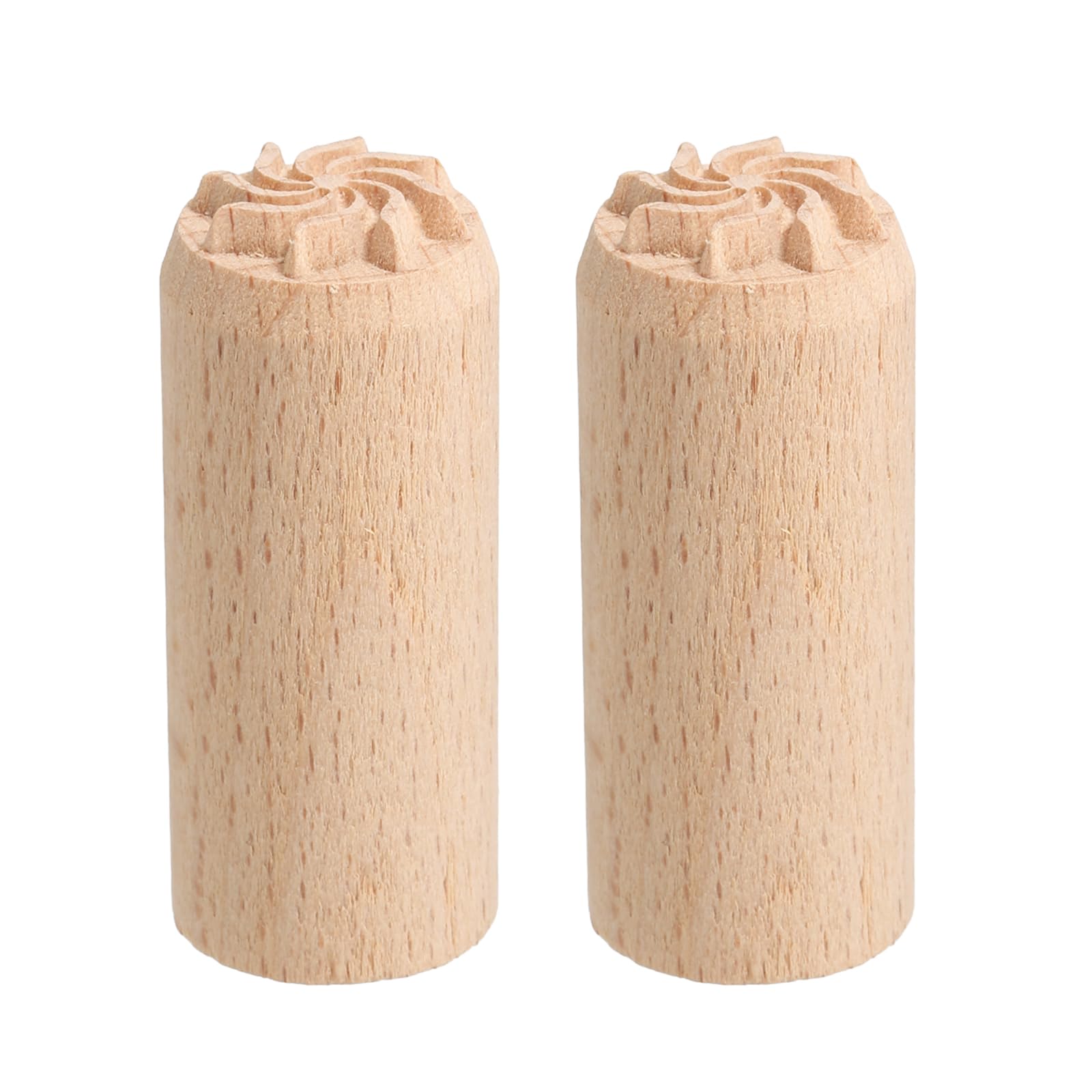 Tampon en bois poterie motif roue de feu gâteaux et argile