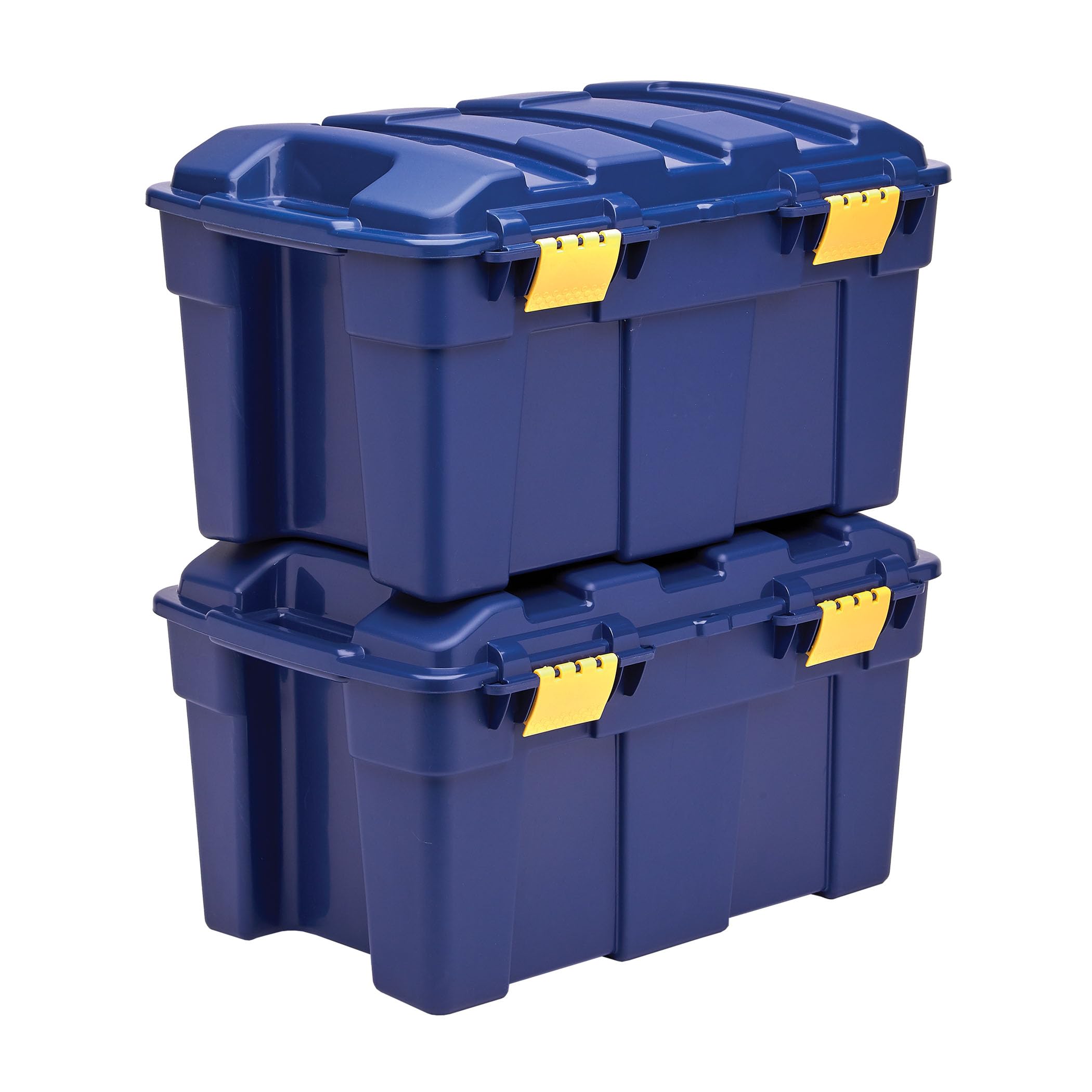 Bankers Box 40L scatola porta oggetti in confezione da 3, BPA-Free, in plastica 100% riciclata, impilabile, 33x39x59cm, ideali per organizzare la casa e l'ufficio, coperchio a cerniera