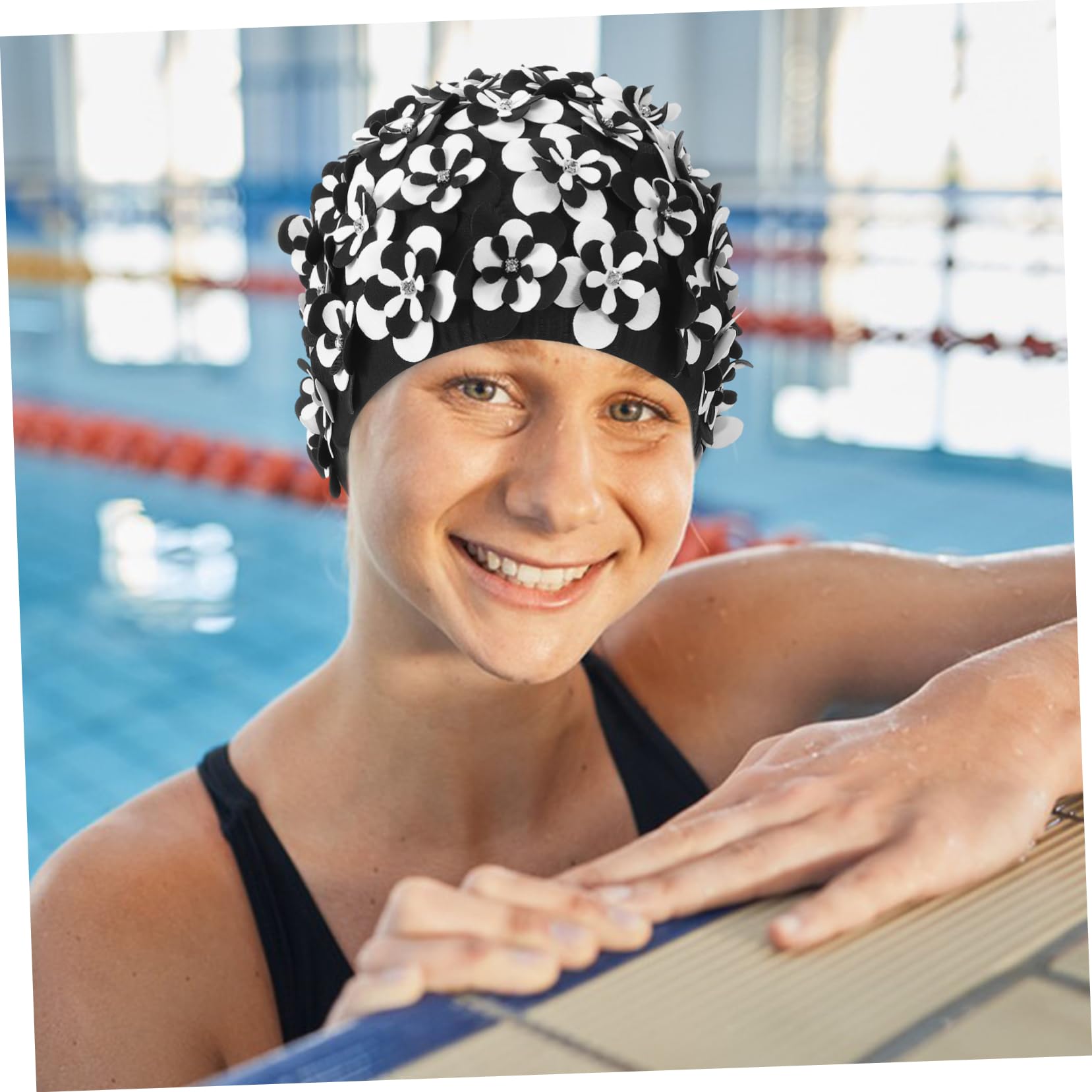 BESPORTBLE Bonnet De Bain Bonnets De Bain à Fleurs Bonnets De Bain De Protection des Cheveux Résistants à l'usure pour Femmes Nageant Chapeaux De Bain