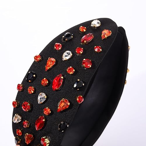 Miniatura 5 de Diadema de terciopelo de cristal, tocado turbante con nudo en cruz, accesorios de aro para mujeres y niñas