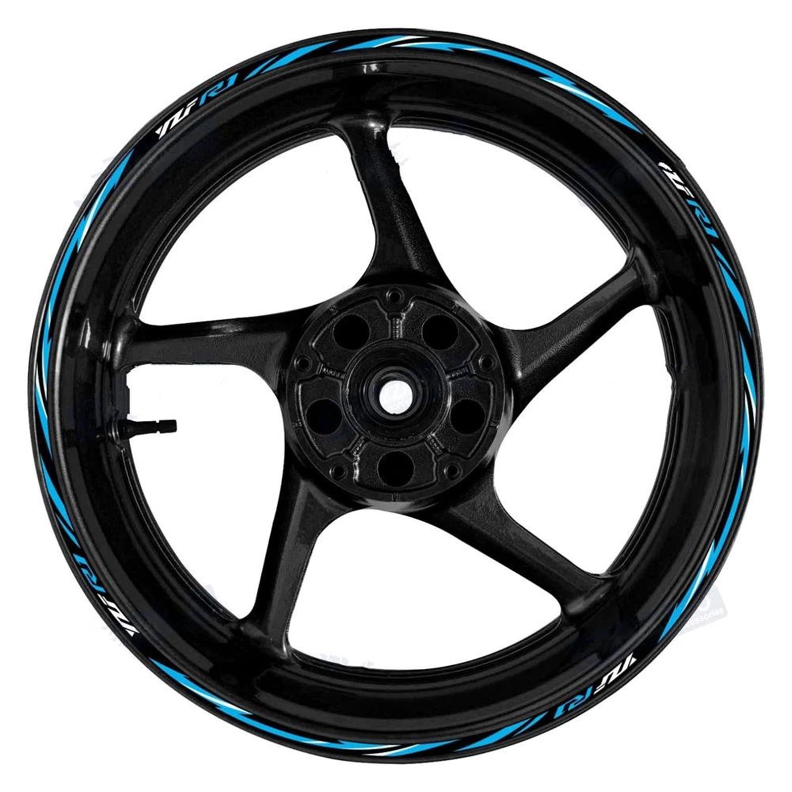Motorcycle Front Rear Wheel Stickers for Yamaha YZF R1 Decorate Rim Motorbike Hub Tape Decal(Color5)