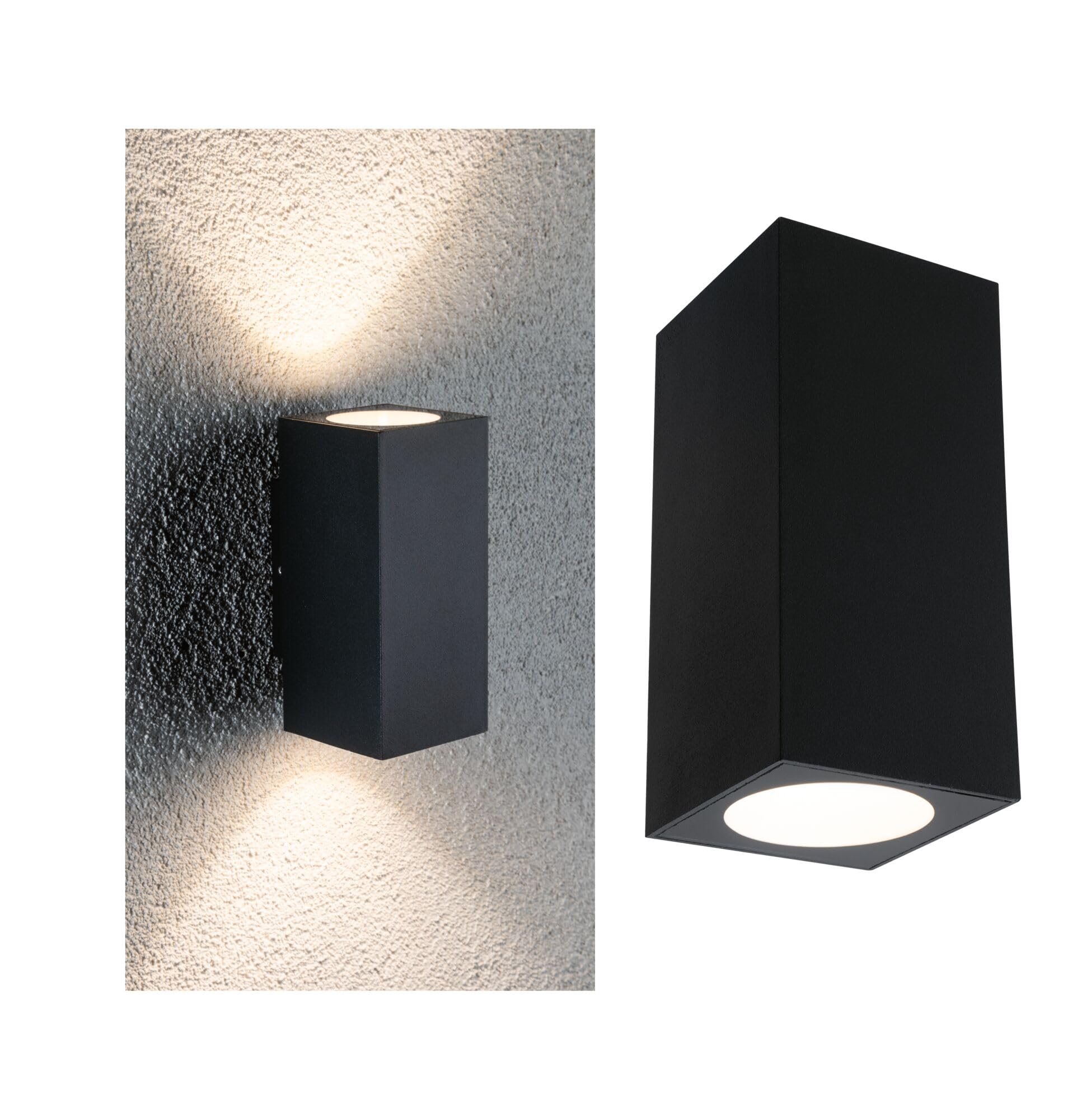 Paulmann 94328 luminaire d'extérieur LED kit de 2 appliques d'extérieur Flame IP44 Blanc chaud carré incl. 2x2,8 watts éclairage extérieur Anthracite lampe d'extérieur aluminium 3000 K