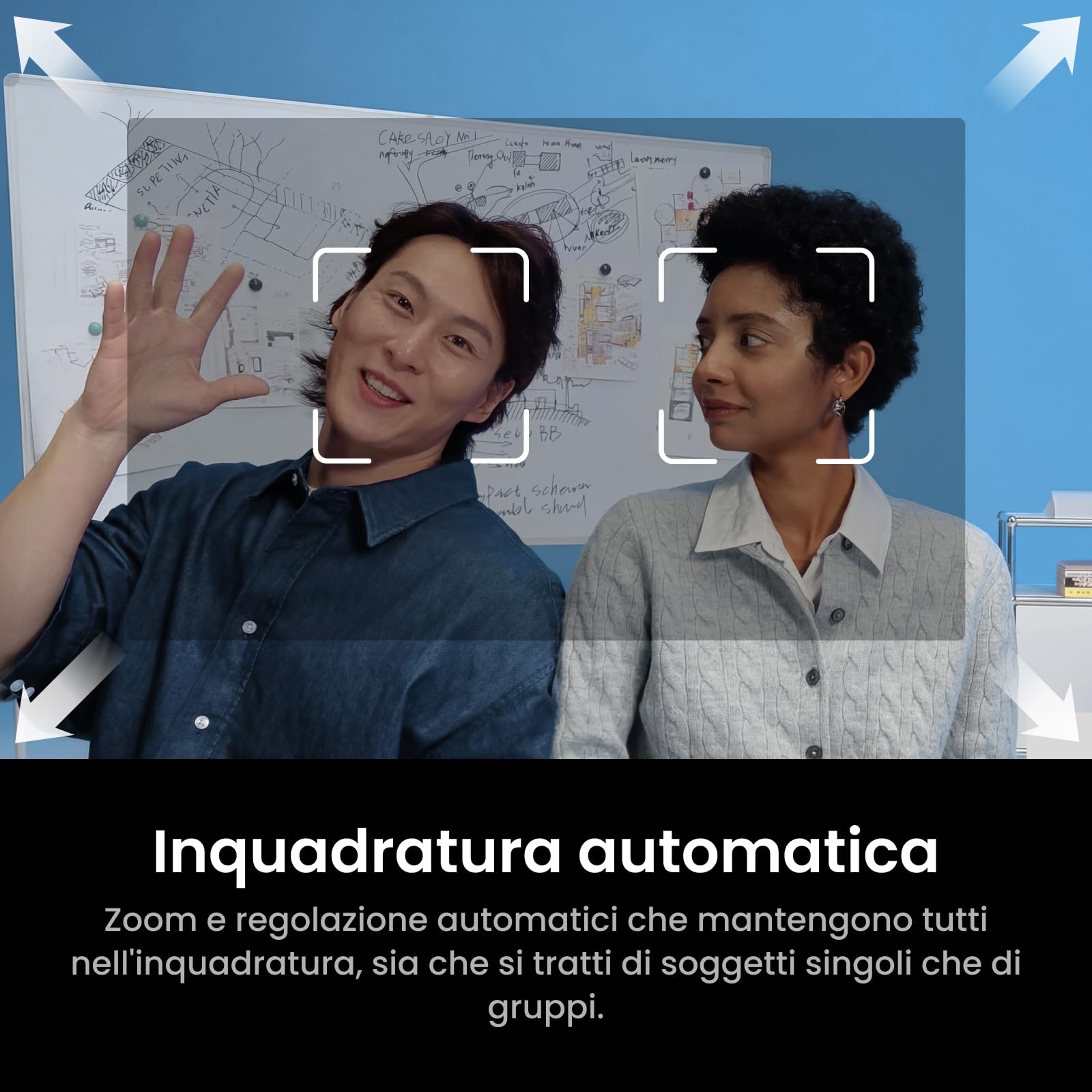 Insta360 Link 2C Pro - Webcam 4K per PC/Mac, sensore 1/1,3", bassa lumin., inquadratura autom., HDR, microfoni direzionali canc. rumore, supporta Stream Deck, Zoom, Teams, Twitch per stream o riunioni