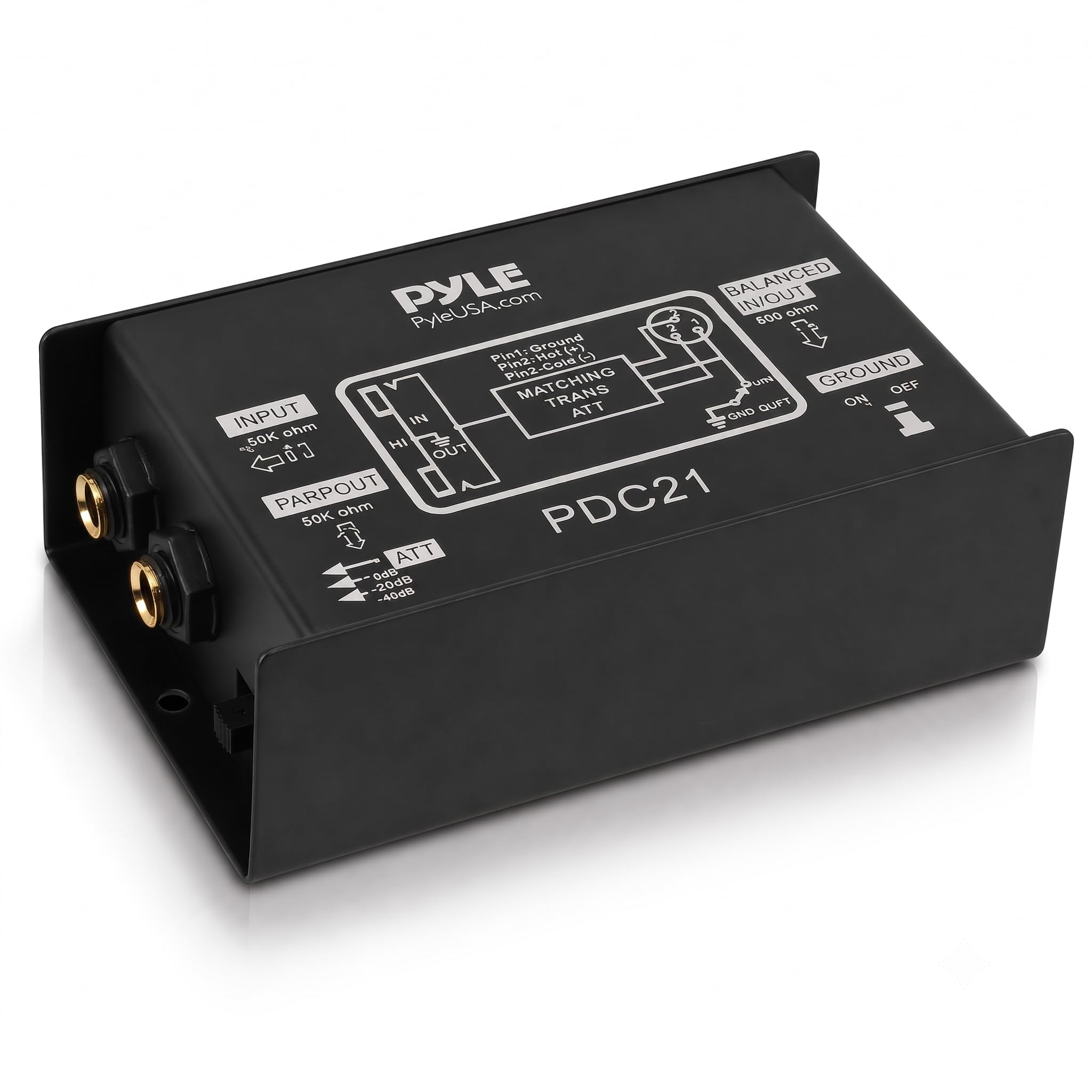 PylePro Pdc21 1/4 Inch Instrument To Balanced And Unbalanced Direct Box, Black, XLR-picture-13