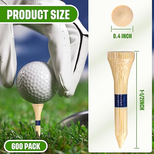 Miniatura 9 de Mudder Paquete de 600 camisetas de golf de madera, camisetas de golf de madera, camisetas de golf a granel para hombres, accesorios para pelotas de
