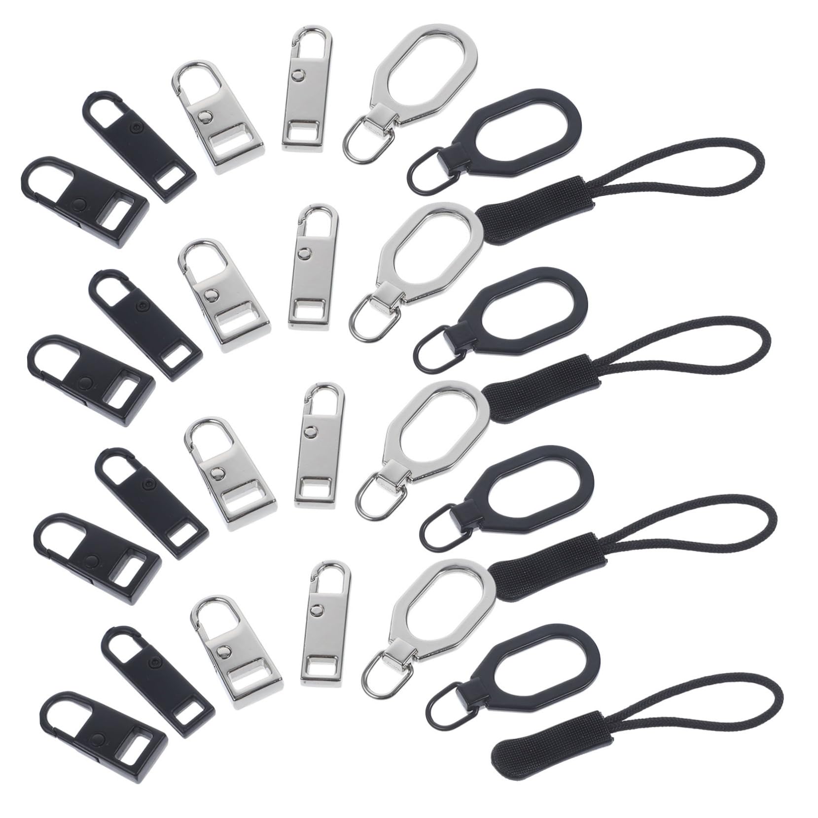 STOBOK 96piezas Kit De Reparación De Cremalleras Tiradores y Cabezas De Cremallera Para Ropa Mochilas y Equipaje Accesorios
