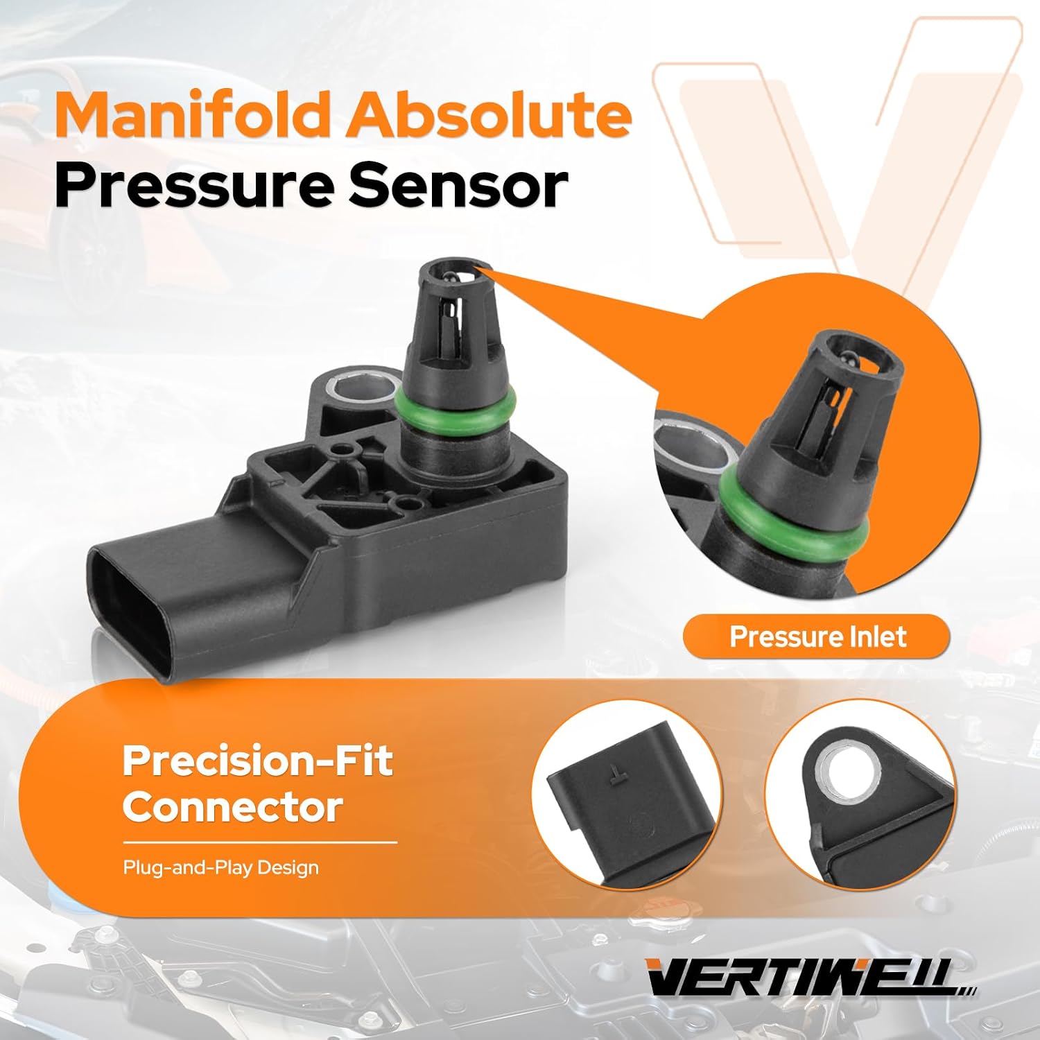 Manifold Absolute Pressure MAP Sensor Compatible with Ford Lincoln Explorer Ranger Edge Bronco Sport Escape Maverick Corsair Nautilus 2.3L 5.2L V8 L4 2019-2024 Replaces AS703 K2GZ9F479A