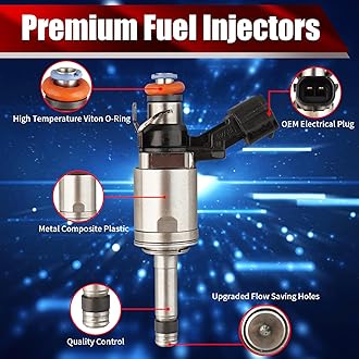 Set of 4 Fuel Injectors FJ1164 CP9Z-9F593-B Replacement Compatible with Ford Focus Naturally Aspirated Only 2012-2018 EcoSport 2018-2022 2.0L L4 - Replaces HM10009 CM5201