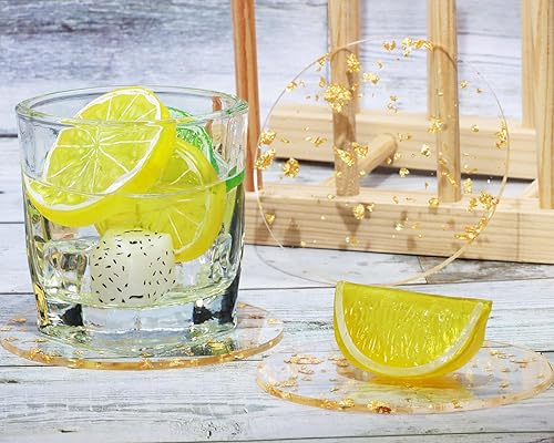 Miniatura 4 de Mini Skater 3 posavasos de barra de acrílico transparente, lámina dorada, moderno, tapete creativo para mesa, encimera, escritorio, bebidas frías y