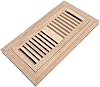 Razo 2 Pcs Pack Red Oak Wood Floor Register, Flush Mount Vent with Damper, 4x10 Inch (Duct Opening), 3/4 Inch Thickness, Unfinished