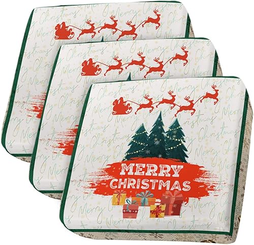 Wowouhiya Christmas Tree Couch Cushion Covers, Stretch Sofa Cover with Elastic Bottom, Xmas Tree Bells Berry Botanical Farmhouse Sofa Slipcovers