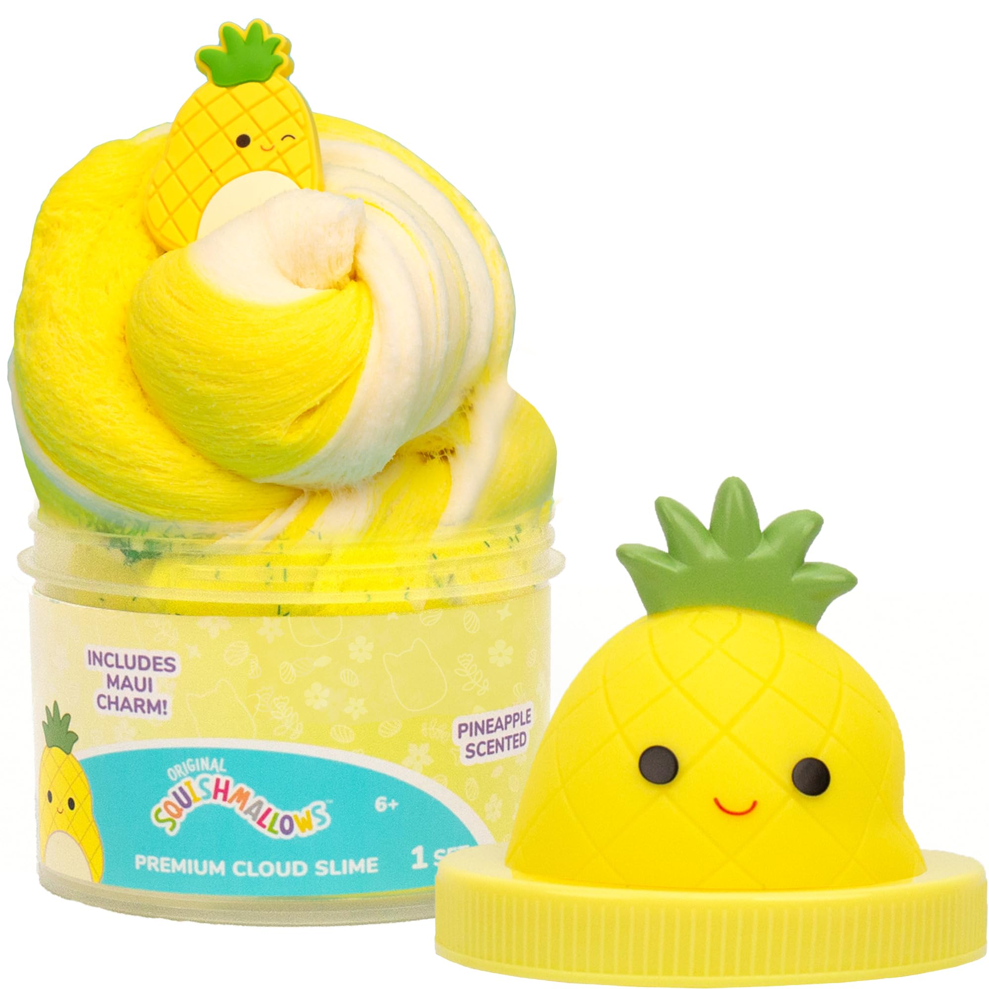 Original Squishmallows Maui The Pineapple Premium Cloud Slime, Pineapple-Scented, Squishmallows Party Favors for Kids 8-12, Girl Toys 8-10 Years Old, Slime Kit for Girls Ages 8-12, Slime for Kids
