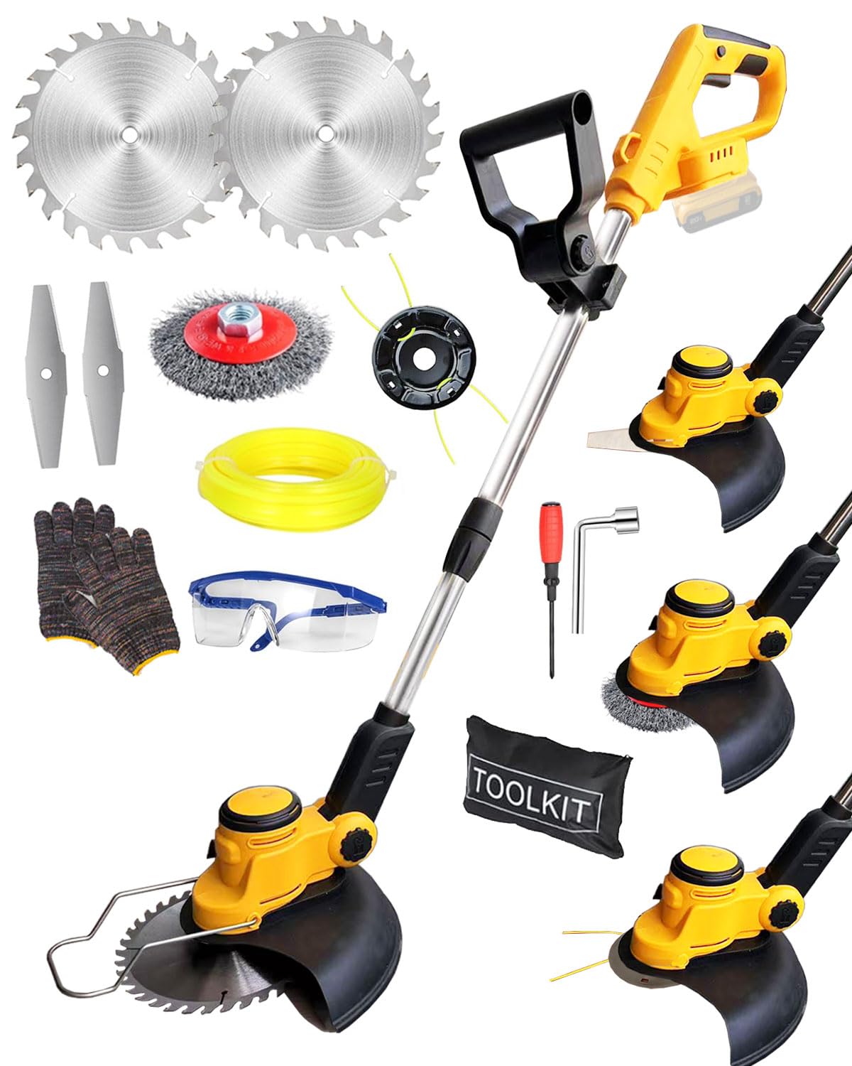 Photo 1 of Cordless Wacker for Dewalt 20V, 4 in 1 Lightweight Cordless String Trimme,12" Weed Eater Battery Powered, Brush Cutter for Lawn, Yard and Bush Trimming (No Battery)