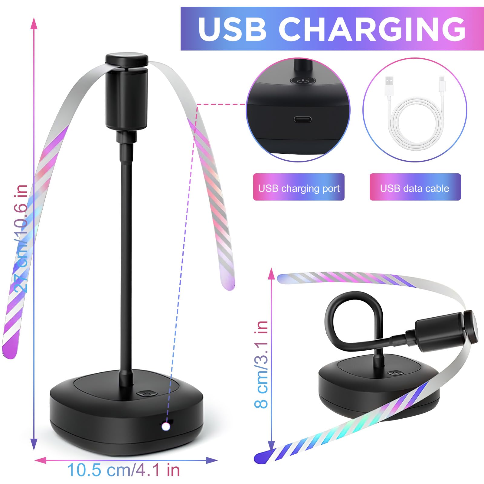 2 Pezzi Acchiappa Mosche, Repellente per Mosche, Scaccia Mosche da Tavolo, Repellente per Mosche, Piegare e Appendere, per Interni ed Esterni (Nero B-USB)