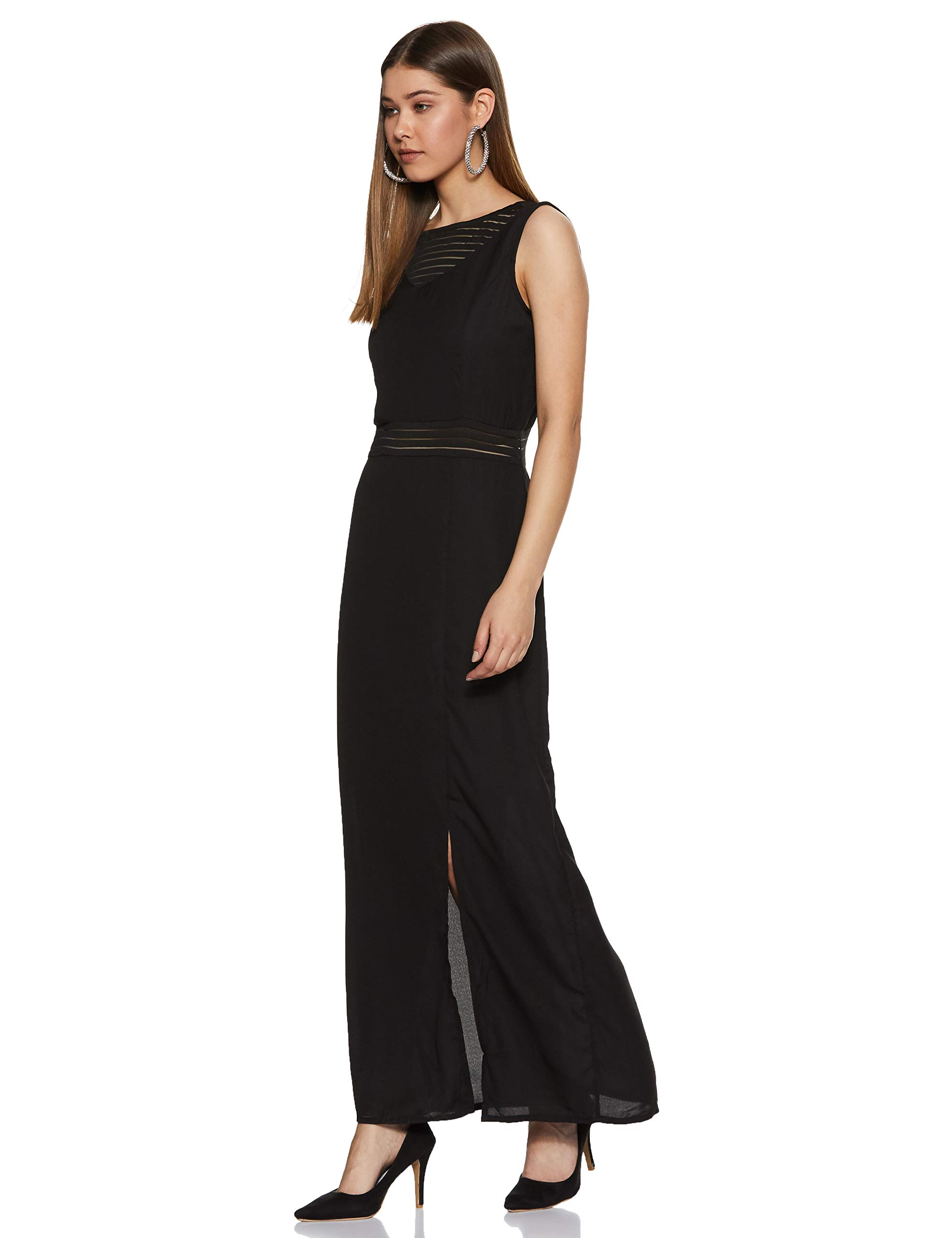 Rare Women's A-Line Dress (Ep1604-L, Black, Large)