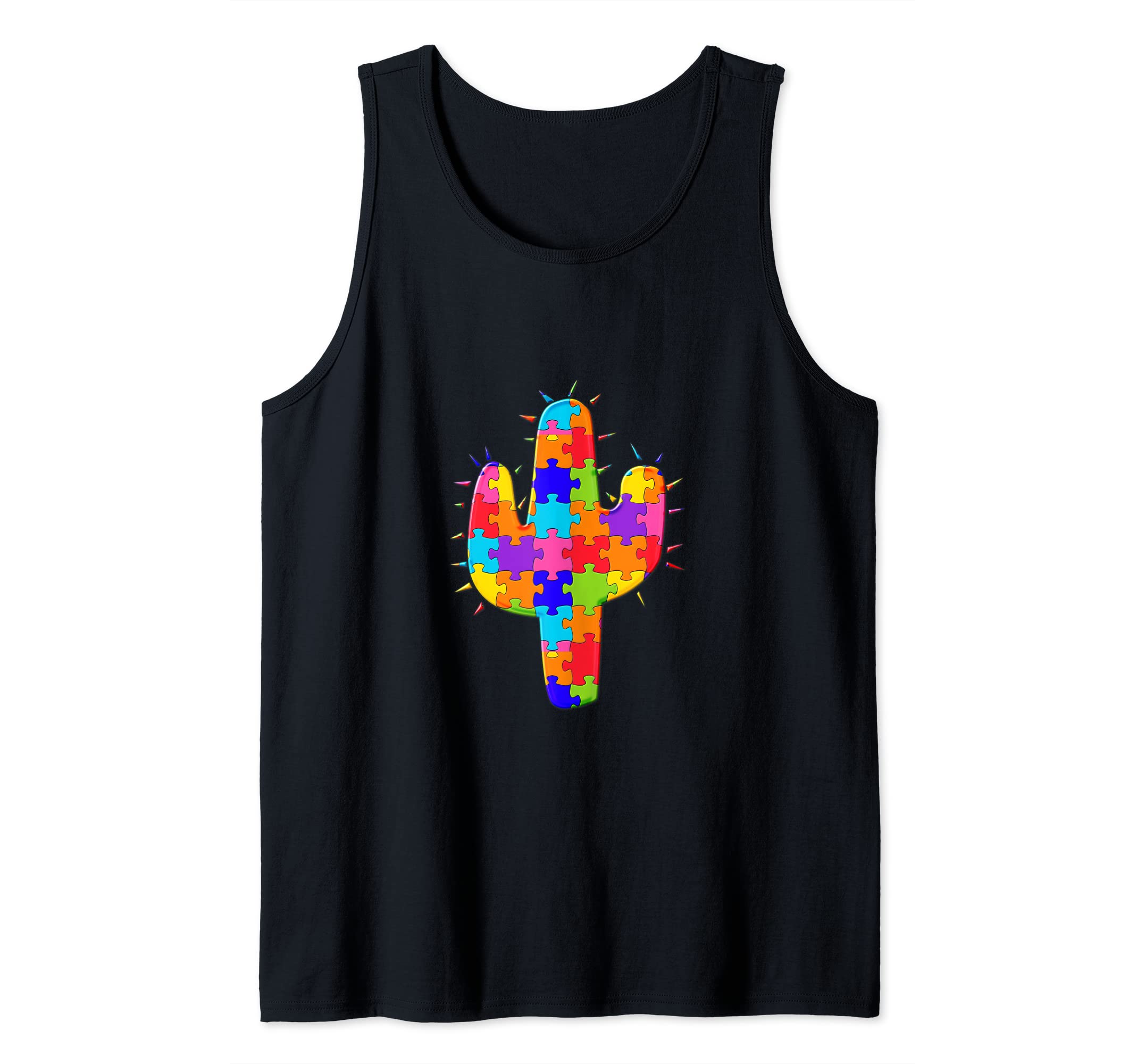 Cactus Cacti Desert Plant, Jigsaw Autism Puzzle Tank Top