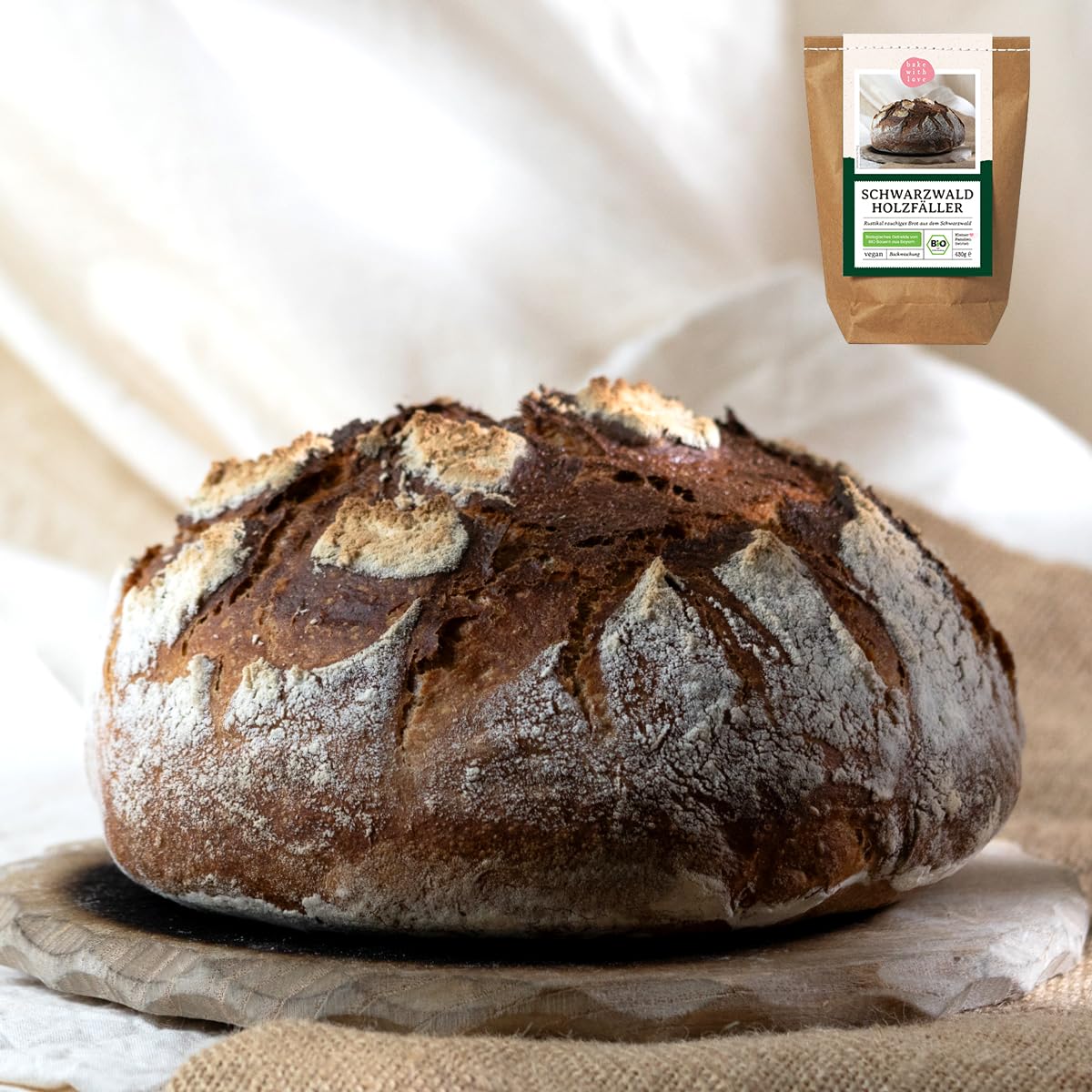 Feinkost Geschenkkorb – Gourmet Geschenkset mit 4 Bio Brotbackmischungen, Marmelade, Honig und 2 Gewürzmischungen – Präsent für Brotliebhaber Feinschmecker Geburtstag Weihnachten