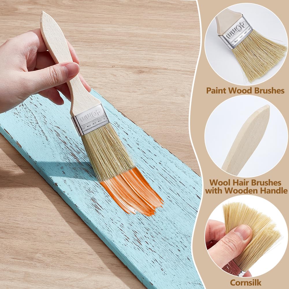 Juego de 150 pinceles de pintura de virutas, 3,4 cm, multiuso, para pintar manchas, barnices, paredes de pegamento y superficies de madera