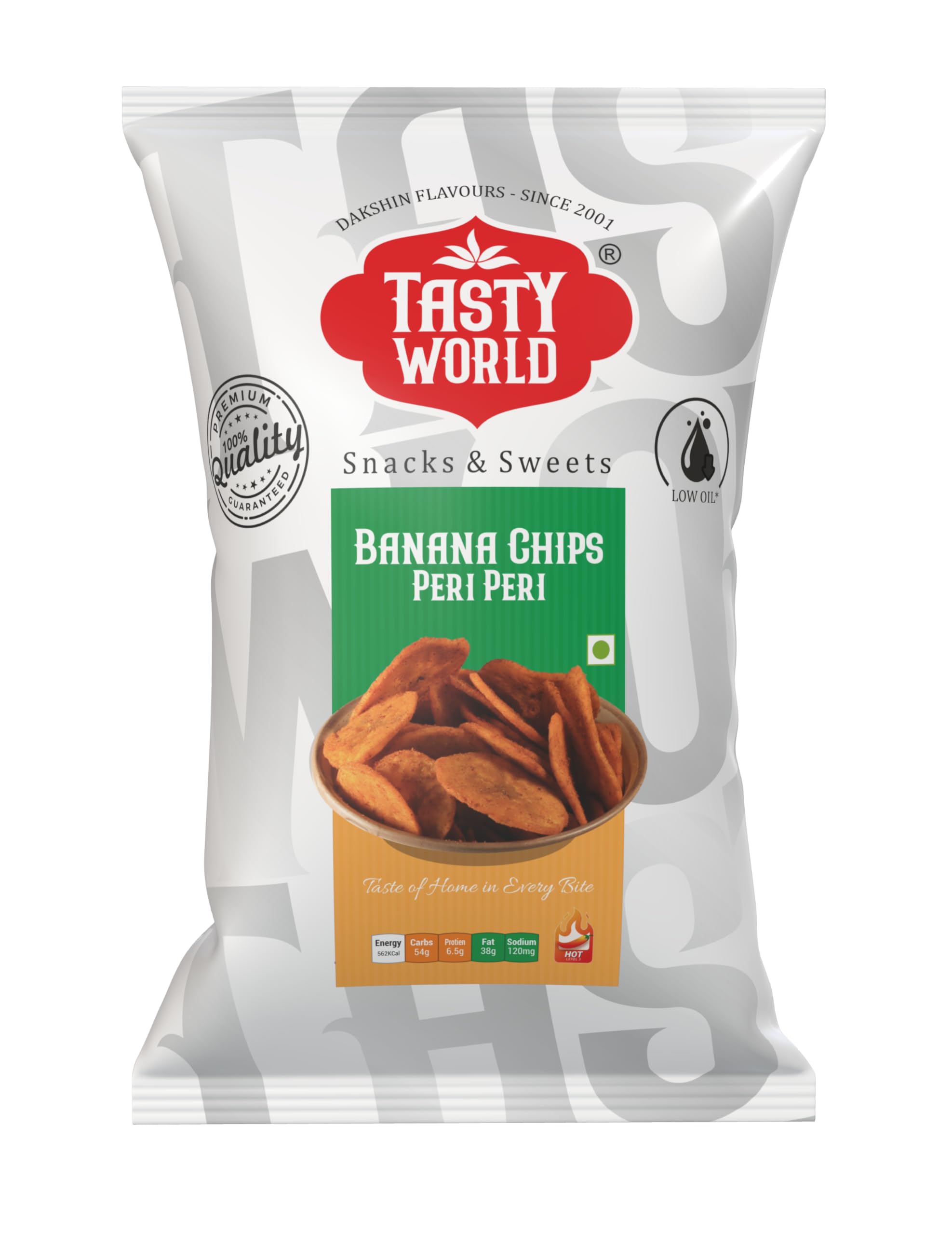 Tasty World Peri Peri Banana Chips (4X100 grams)