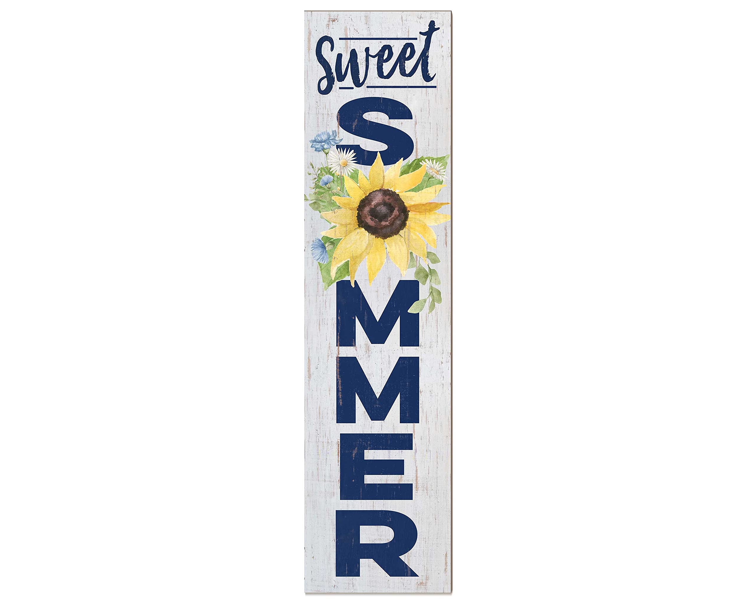Sweet Summer Sunflower Outdoor Porch or Deck Leaner Sign Metal Tin Signs & Sayings Home Decor Farmhouse 6x16 in