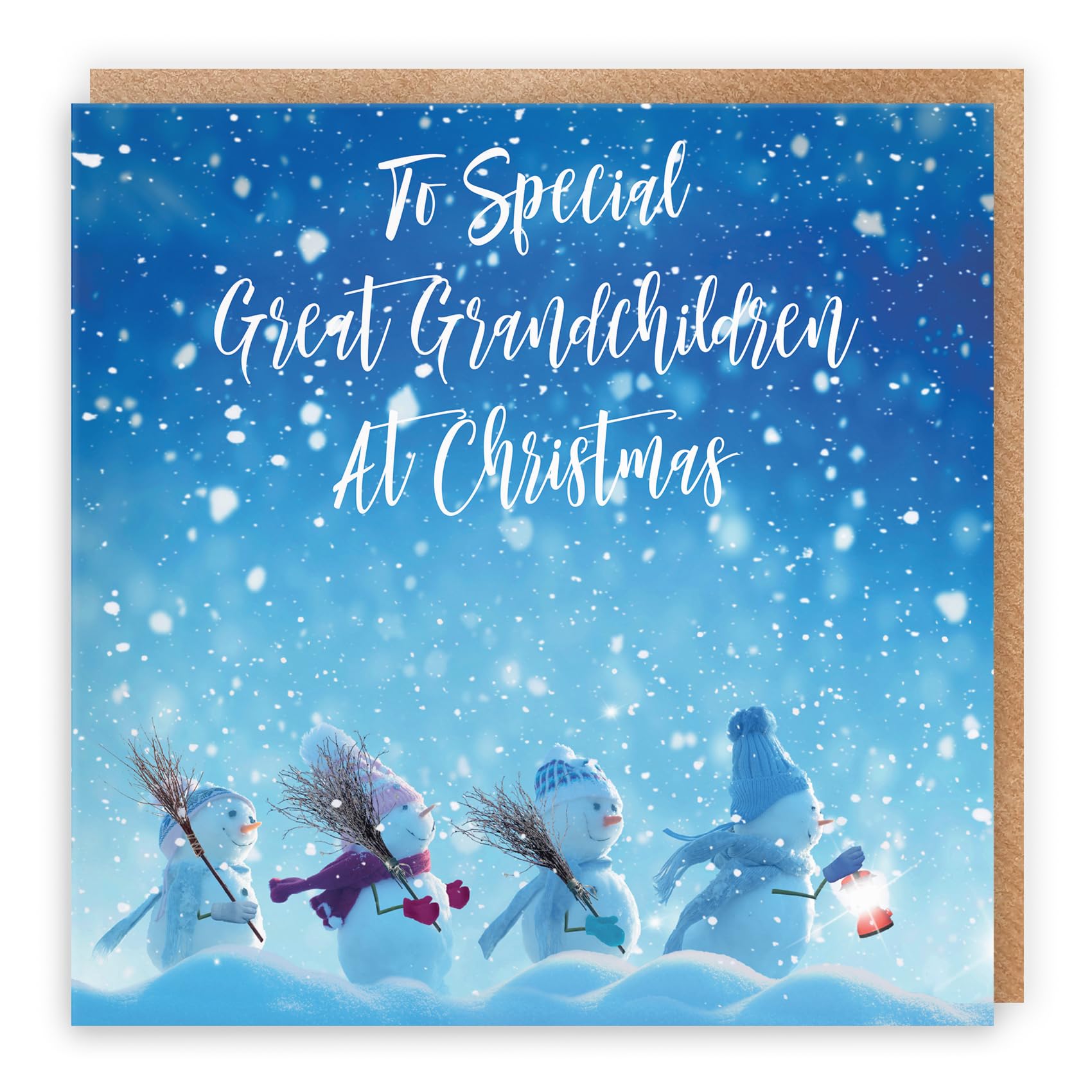 Hunts England - Great Grandchildren Christmas Card - To Special Great Grandchildren At Christmas - Snow People Collection - Fun Card