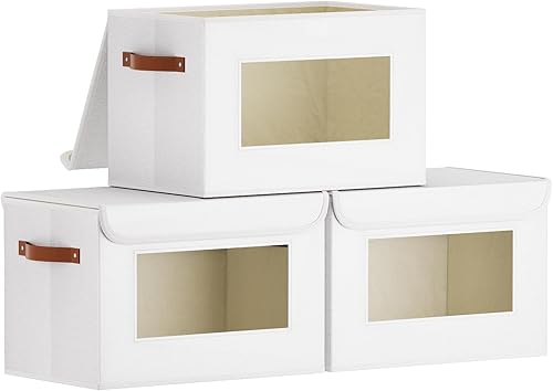 Cestas de almacenamiento plegables con tapas, 13 x 9.1 x 7.9 pulgadas, organizadores de armario para mantas de calcetines, sombreros, cajas de