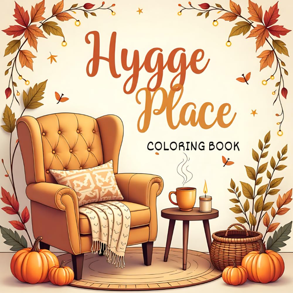 Hygge Place Coloring Book: Relaxing Cozy Scenes and Peaceful Interiors to Color (Cozy Coloring Books Series)