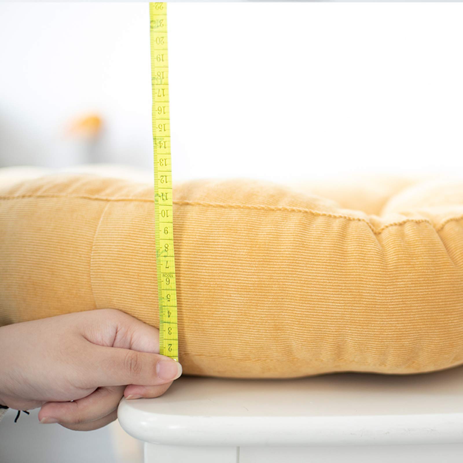 Cuscino Meditazione Rotondo In Cotone - Imbottito Bucce Grano Saraceno - Dualseele Giallo - Foto 9