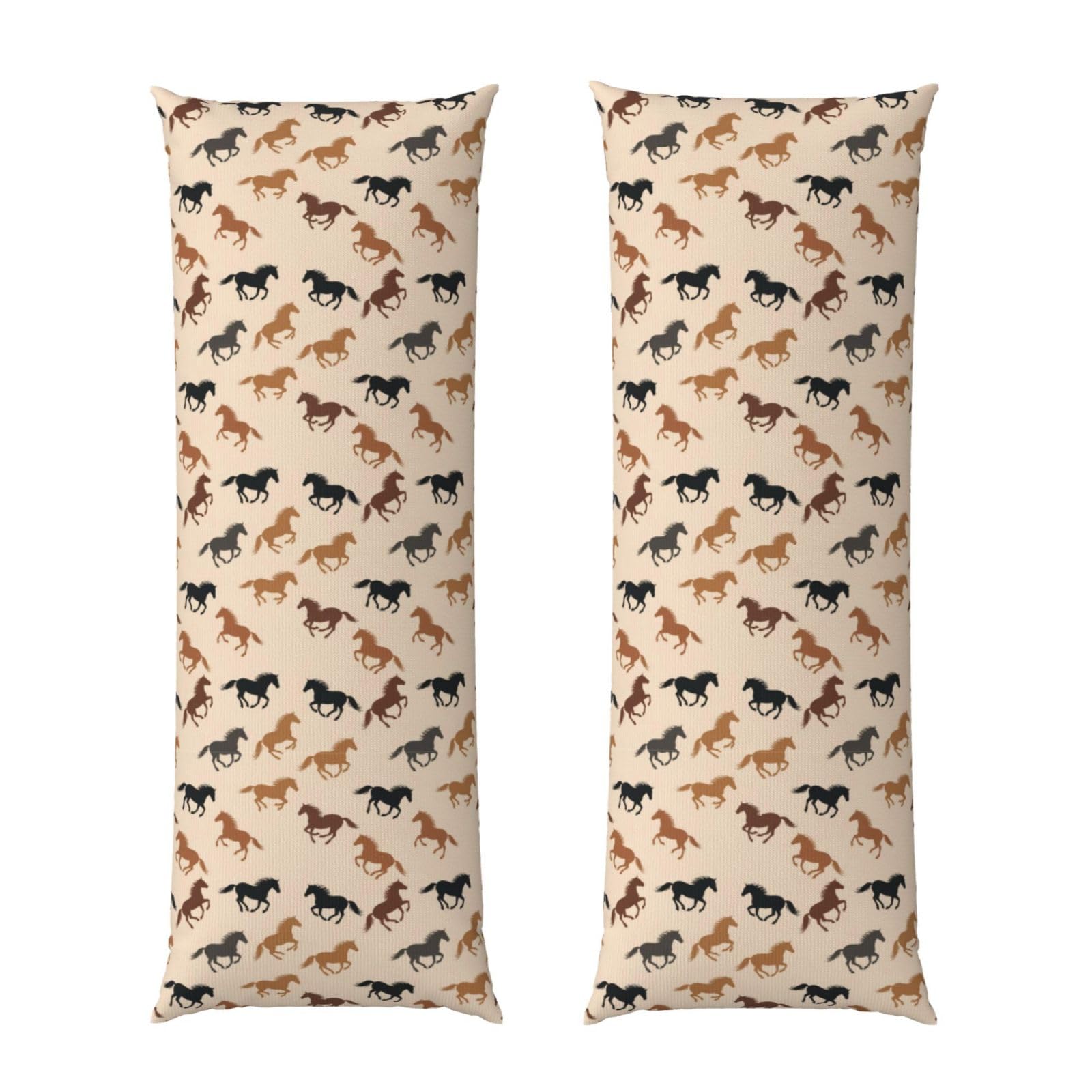 Long Pillow Cover 20x54 Inch, Wild Horse Racing, Premium Quality Body Pillowcase with Hidden Zipper, Soft Breathable for Men Women Bed Sofa