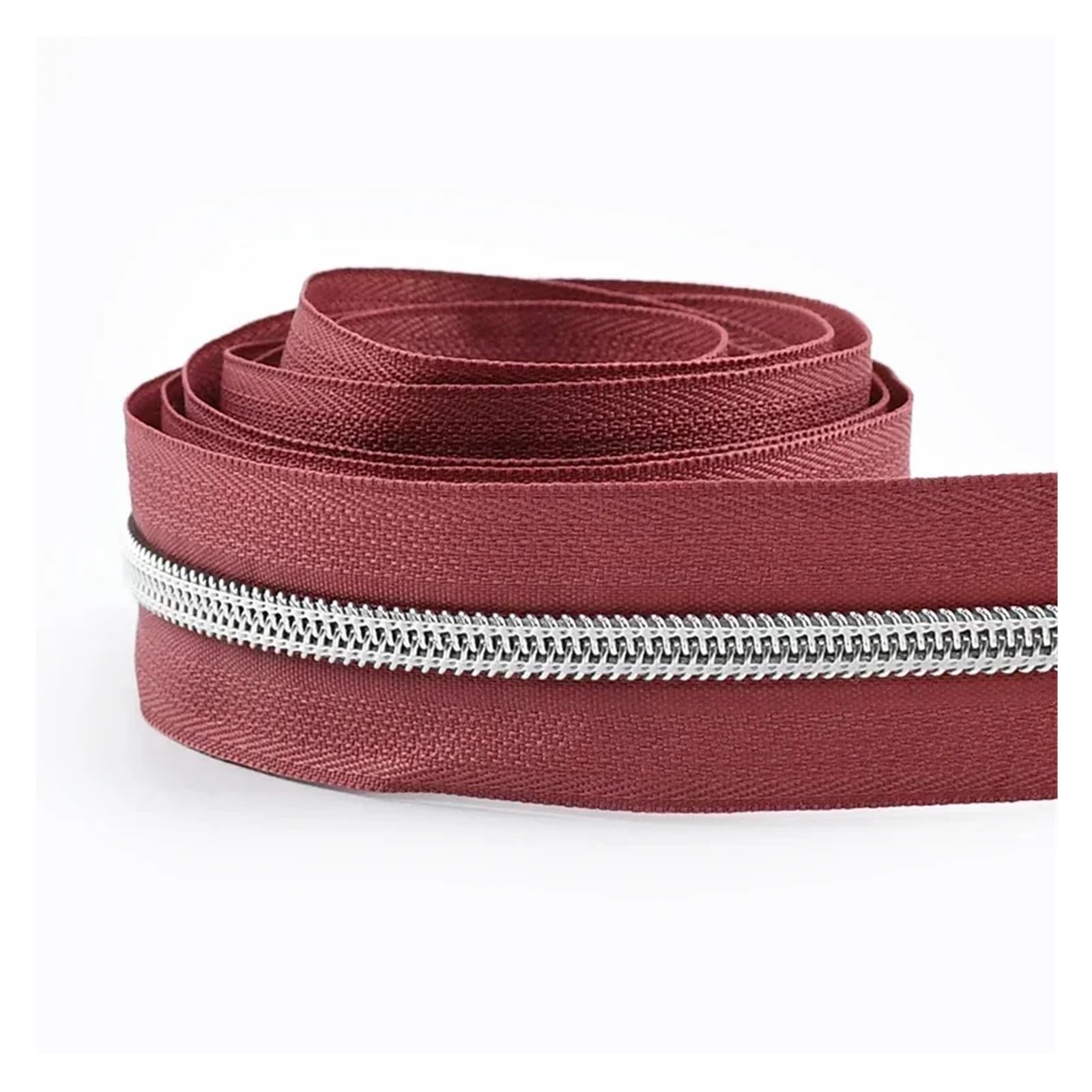 Aqxypas 1-10M 5# Chiusure lampo in nylon for scarpe da borsa Abbigliamento Rotolo di plastica Cerniera al metro Decor Cerniere Kit di riparazione Accessori for cucire fai da te(259-Silver,5Meters)