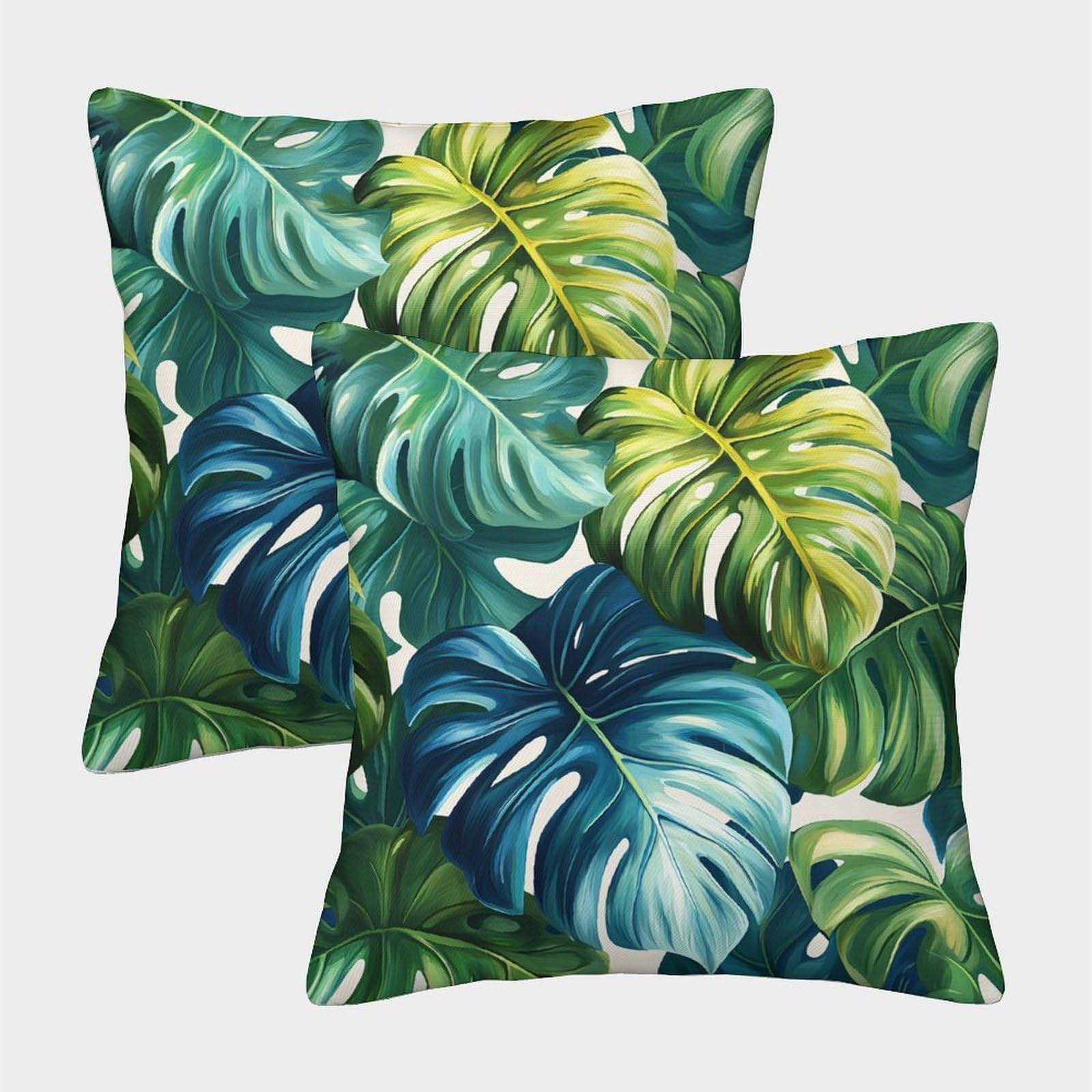 kaiyun 2 Pack Tropical Leaves-Monstera Pillow Case 40x40cm Throw Pillow Case,Modern Decoration Pattern for Terrace Sofa Bedroom Indoor Outdoor Party