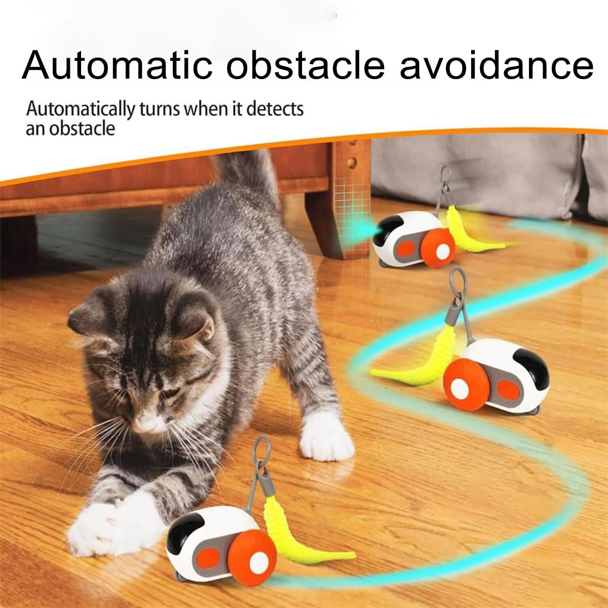 Giocattolo Per Gatti Turbo Tail 2.0 Con Telecomando - Elettrico, 2 Modalità, Ricaricabile USB - Foto 8