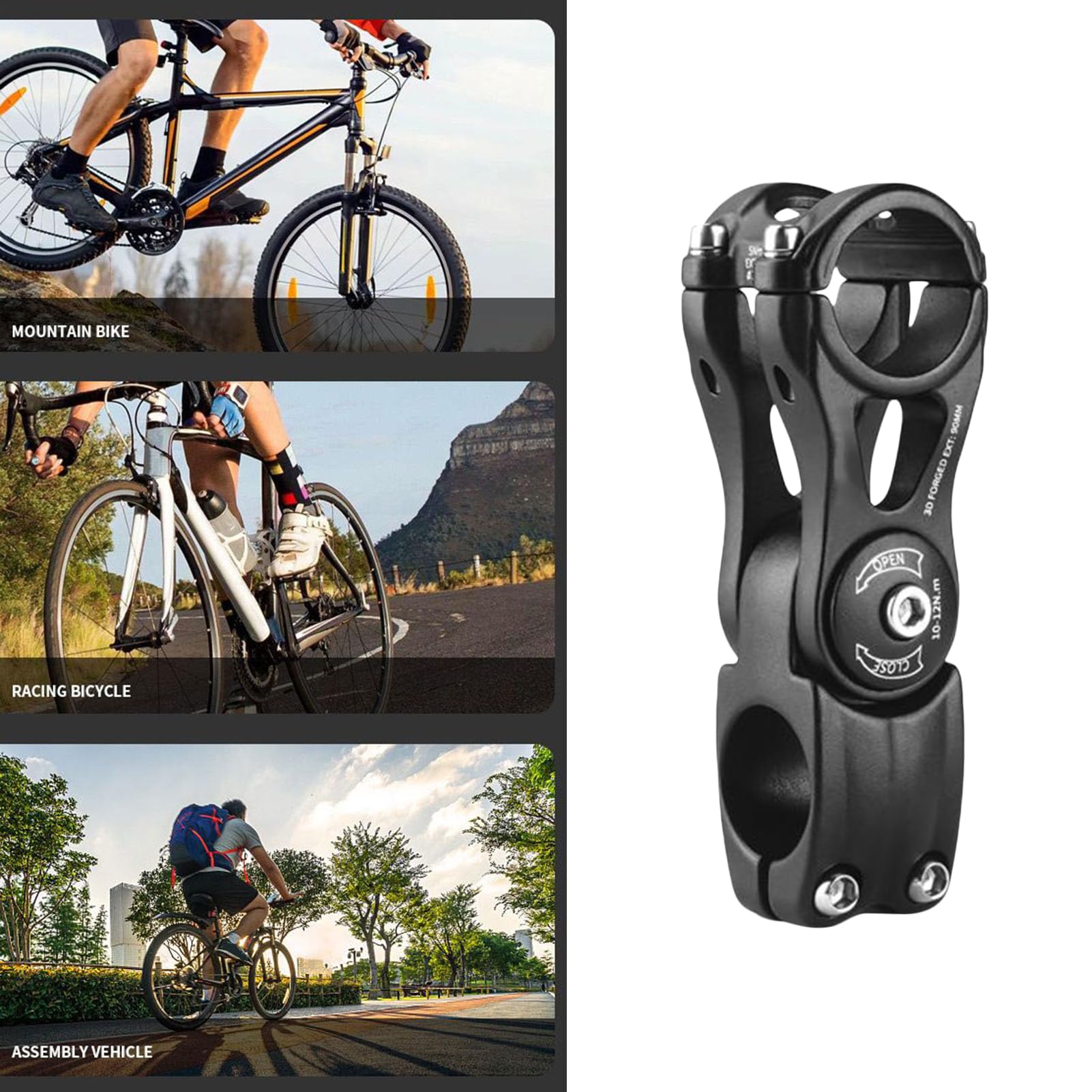 Vástago de bicicleta - Extensión de manillar ligera en aleación de aluminio | Tallo de bicicleta de montaña ajustable, alta absorción de impactos para escalada de escala, carreras, entrenamiento