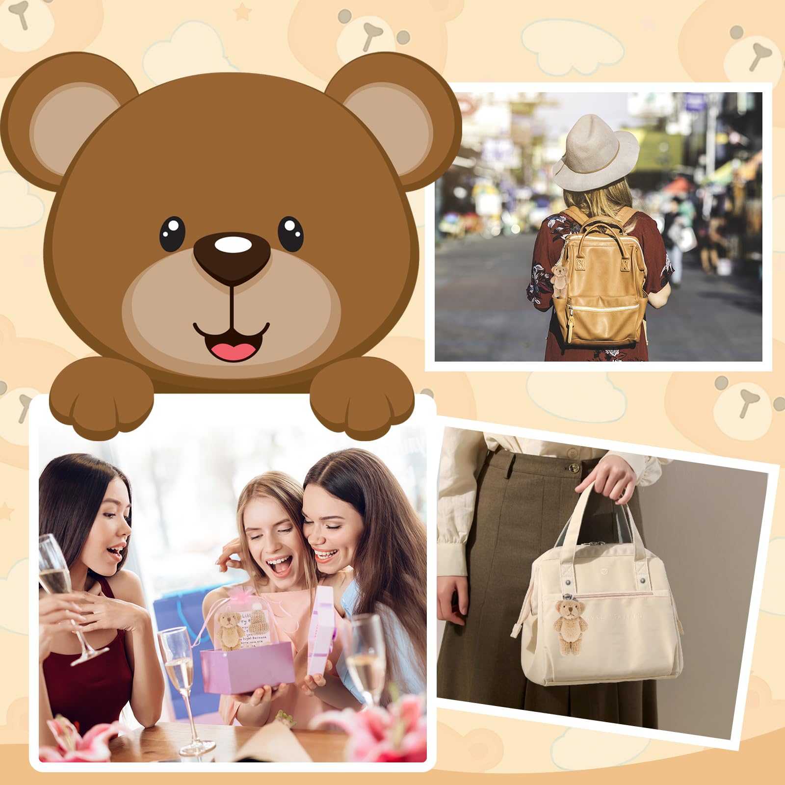 LALASTYLE Pocket Bear Hug Mini Worry Bear Plush with Inspirational Card, Soft Anxiety Relief - Image 3