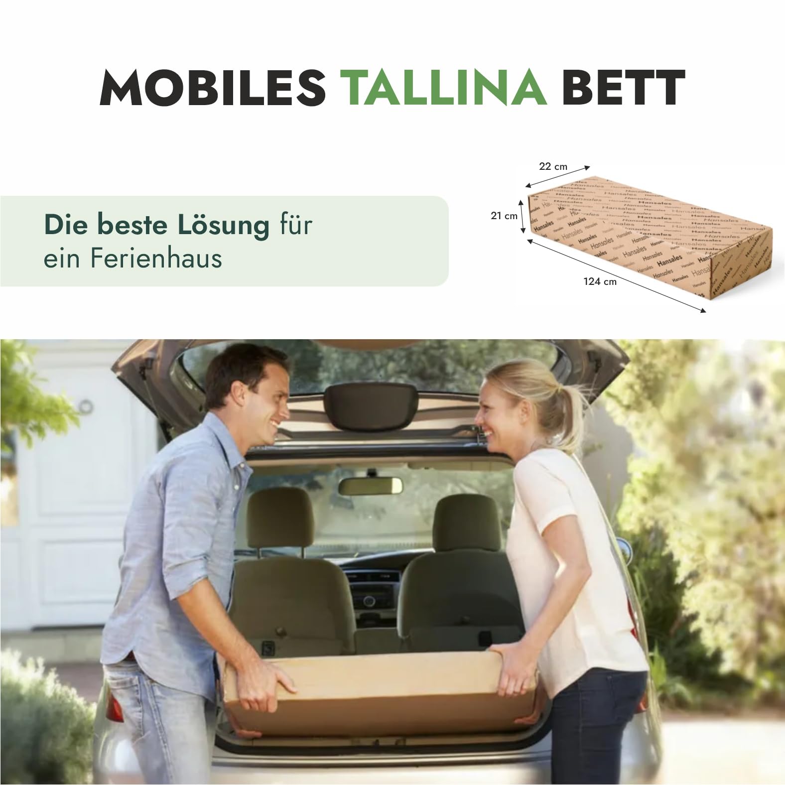 Hansales Bettgestell 90x200 cm Tallina mit Lattenrost, Futonbett aus Massivholz mit Rollrost, stabiles Holzbett belastbar bis 250 kg, FSC®-zertifiziertes Einzelbett mit Lattenrost.