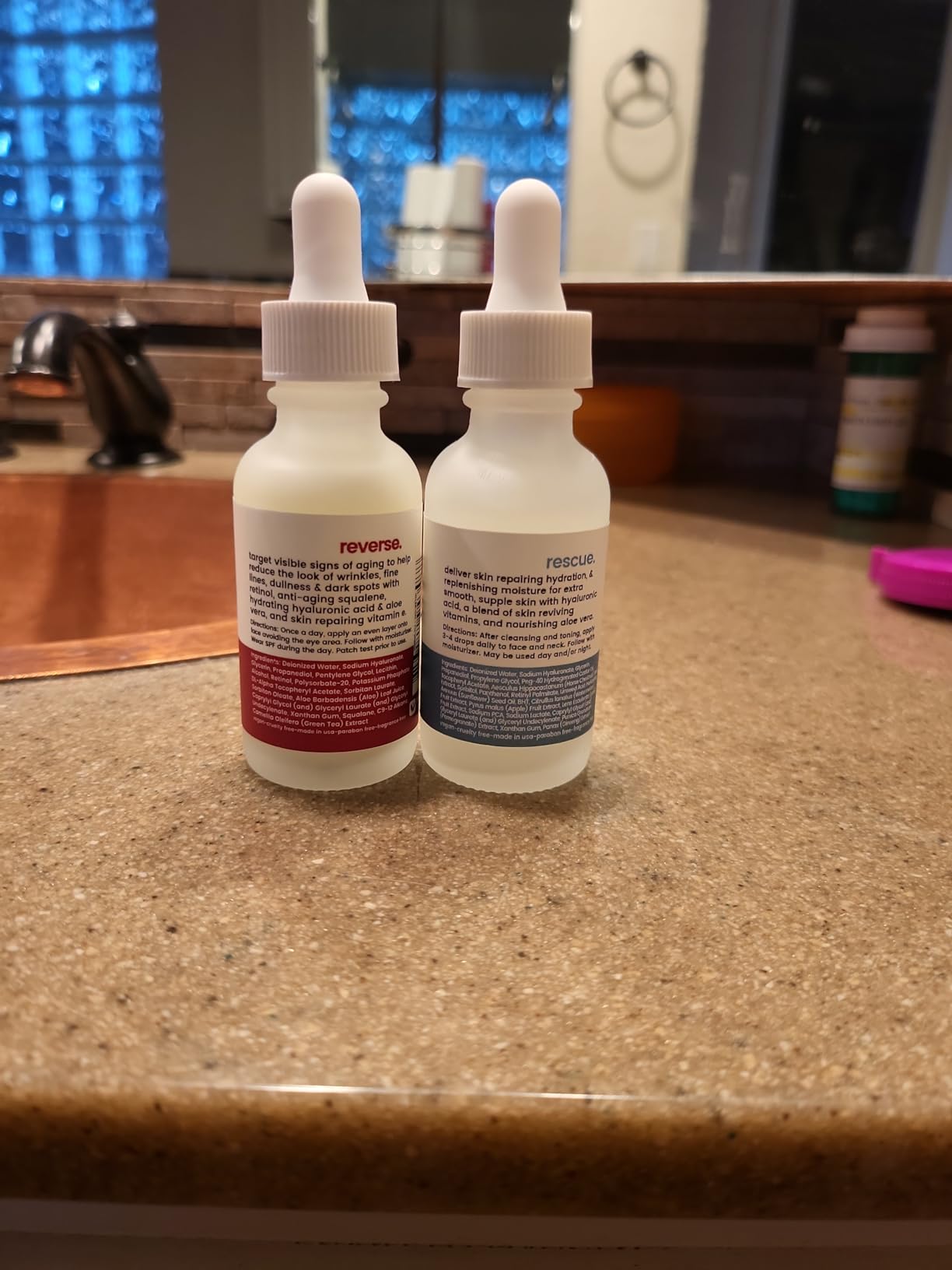 Natural Outcome Hydrating Hyaluronic Acid Serum and Retinol Facial Serum - Night and Day Anti Aging Facial Serum Set 1 oz Each, Vegan, Cruelty Free & Fragrance Free