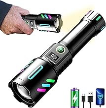 Rechargeable Flashlights High Lumens, Tactical Flashlights 80000 Lumen Super Bright Led Flash Light with 5 Modes Zoomable for Outdoor, Handheld Flash Light for Home, Camping,IPX6 Waterproof