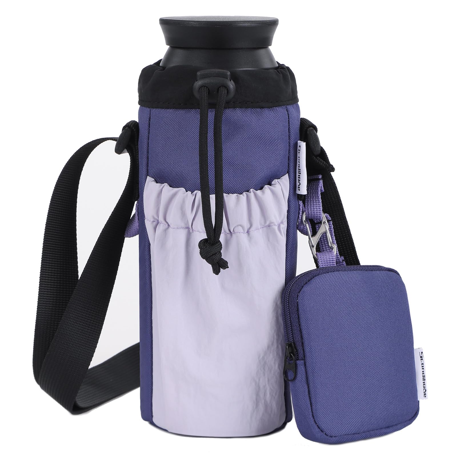 SEPWIK Water Bottle Carrier Bag with Phone Pocket 40oz Water Bottle Holder Pouch with Adjustable Strap Water Bottle Sleeve for Walking Hiking Camping Gym Scandihome Series