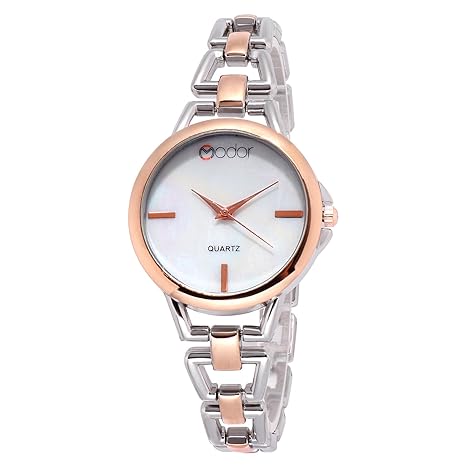 Quartz Movement Analogue White Dial Wristwatch for Women
