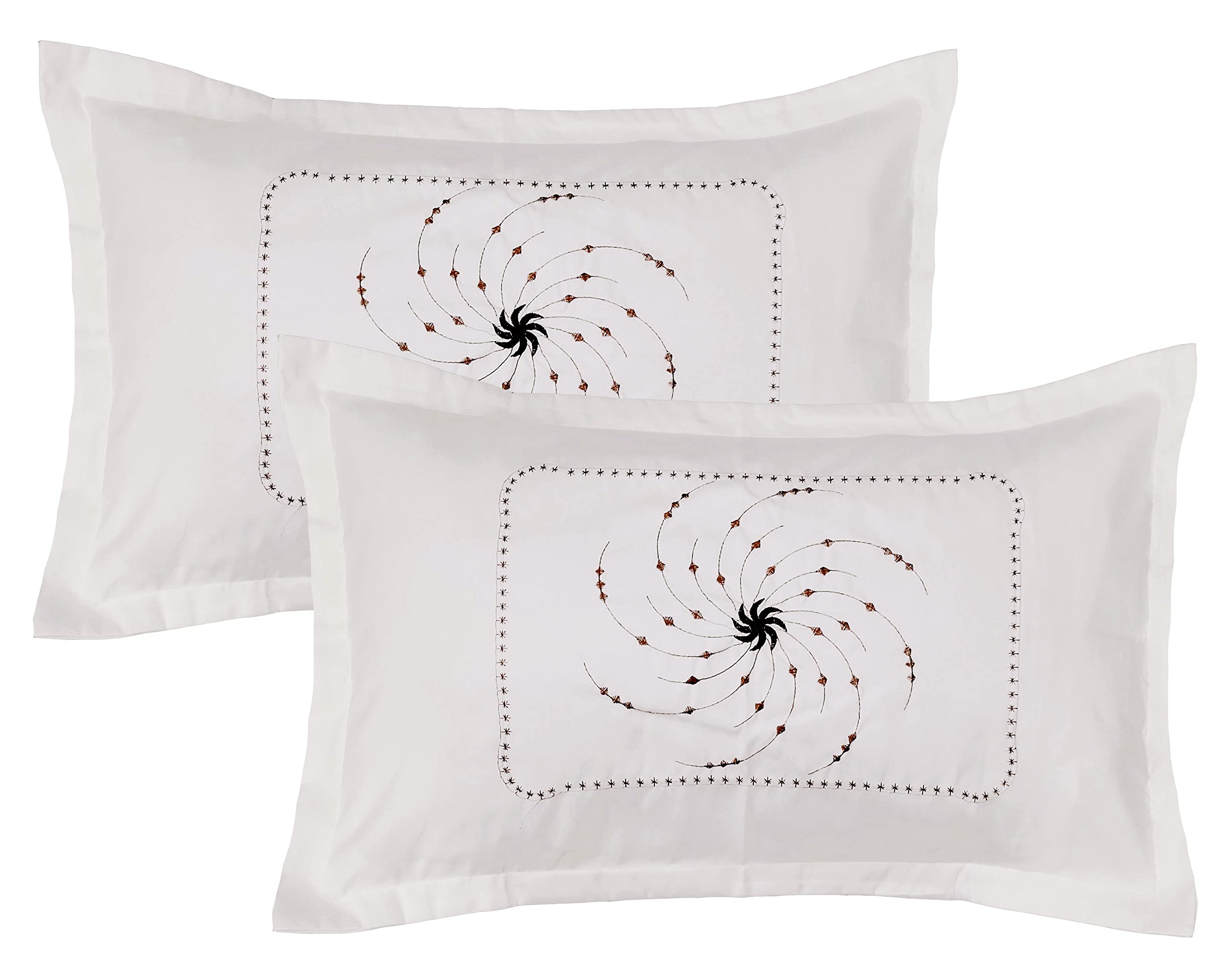 Rj Products™ White Embroided Pillow Covers King Size (White_Beige, 2) (B07DWWDBGH) Amazon Price History, Amazon Price Tracker