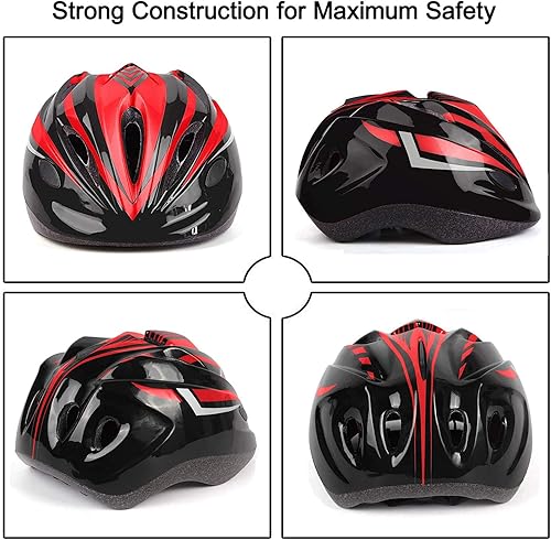 Miniatura 2 de Oeyliz Casco de bicicleta para niños de 3 a 8 años con equipo de protección deportiva, rodilleras, coderas, muñequeras para monopatín, ciclismo,