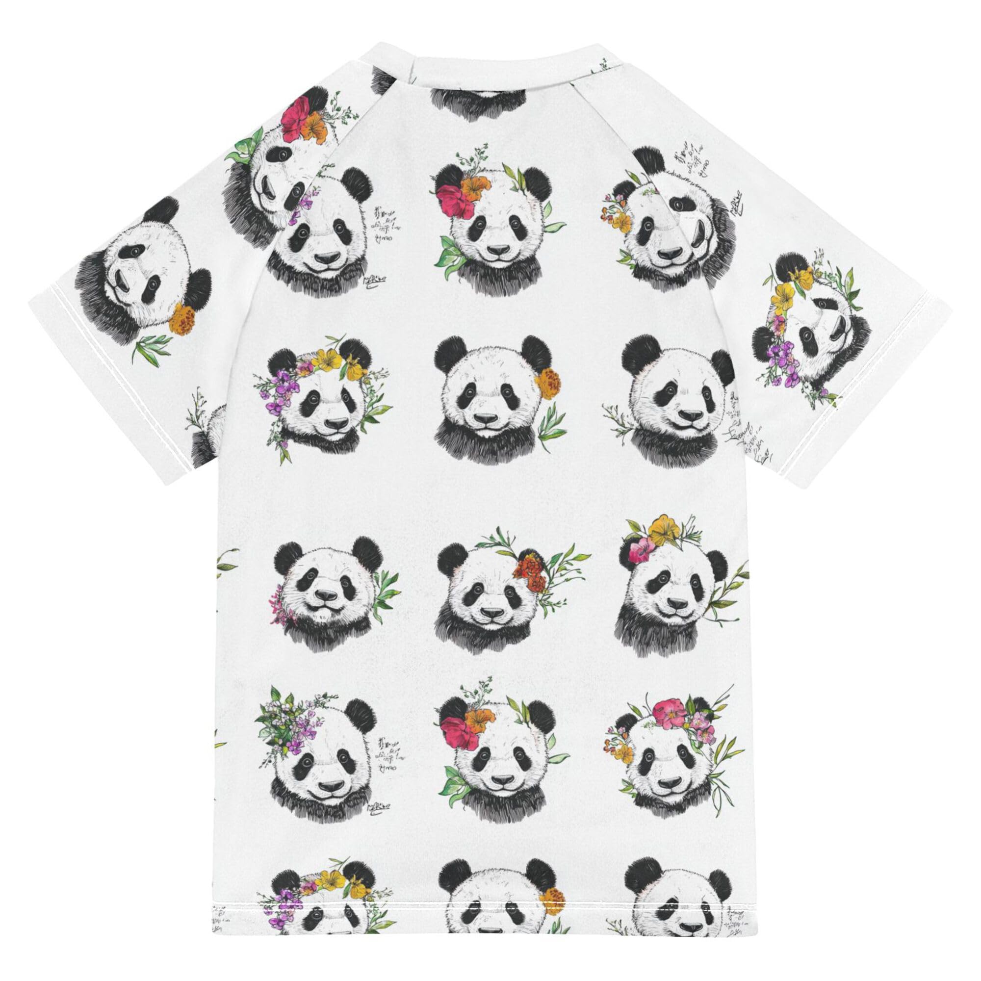 Art Panda White Bathing Suit Kids Sun Protection Rash Guard for Girls Swimwears Kids Polyester Shirts for Big Boy 7-8Y