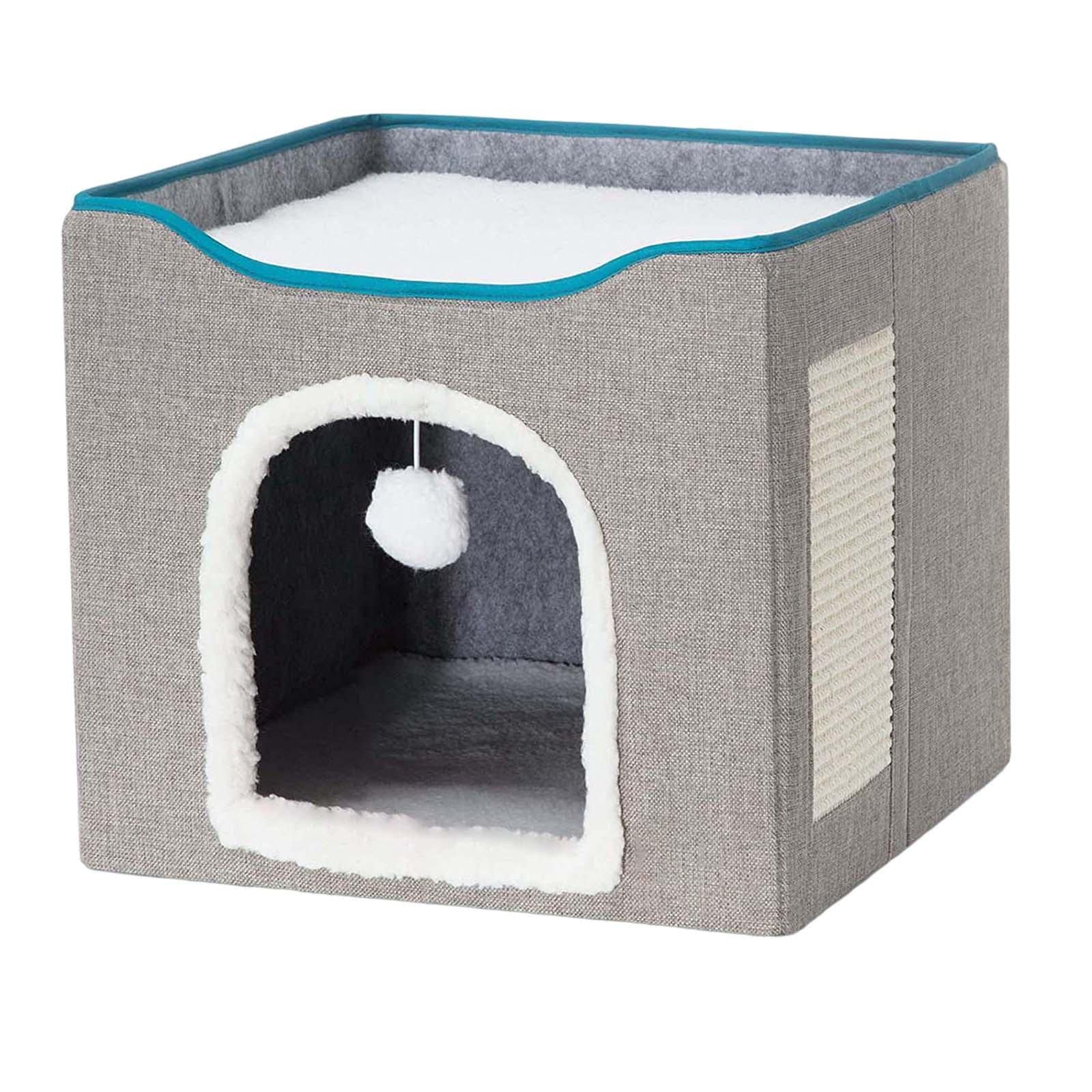 Chat lit Sharplace avec griffoir intégré et grotte interactive universelle