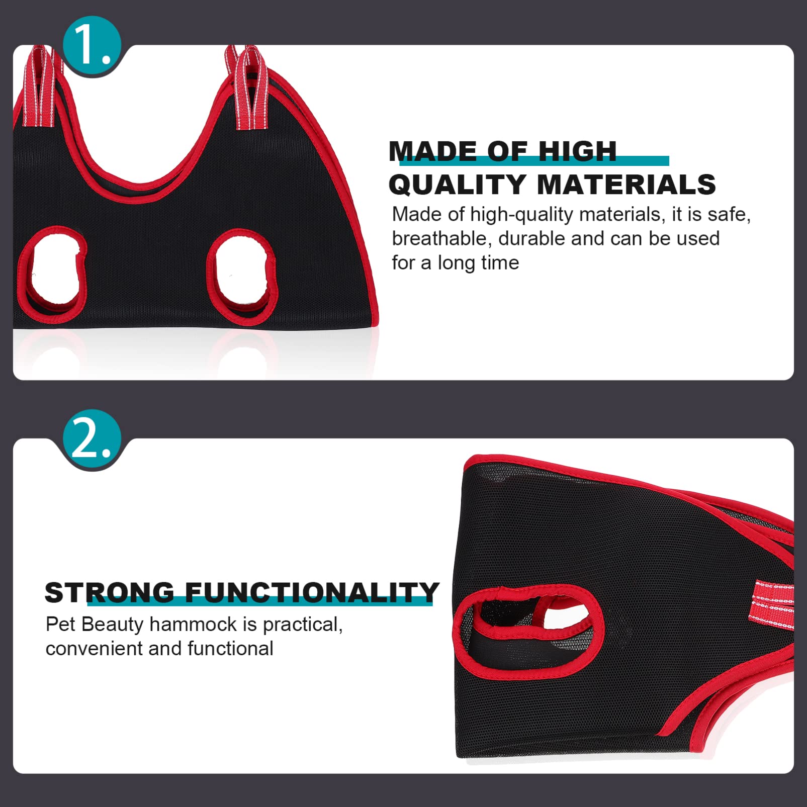 GALPADA 1 Set Pet Grooming Hammock Durable Dog Cat Sling for Nail Trimming Bathing and Grooming Supports Pets Easy to Use Essential Supplies