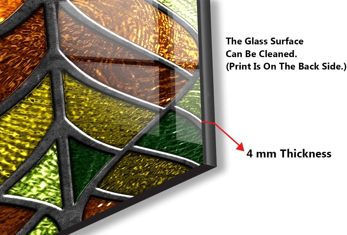 Myphotostation Green Stained Tempered Glass Backsplash 12x12'' Green Splashback for Kitchen Decor Bathroom Wall Protector Stove Backsplash Panel Tile Glass Splashback