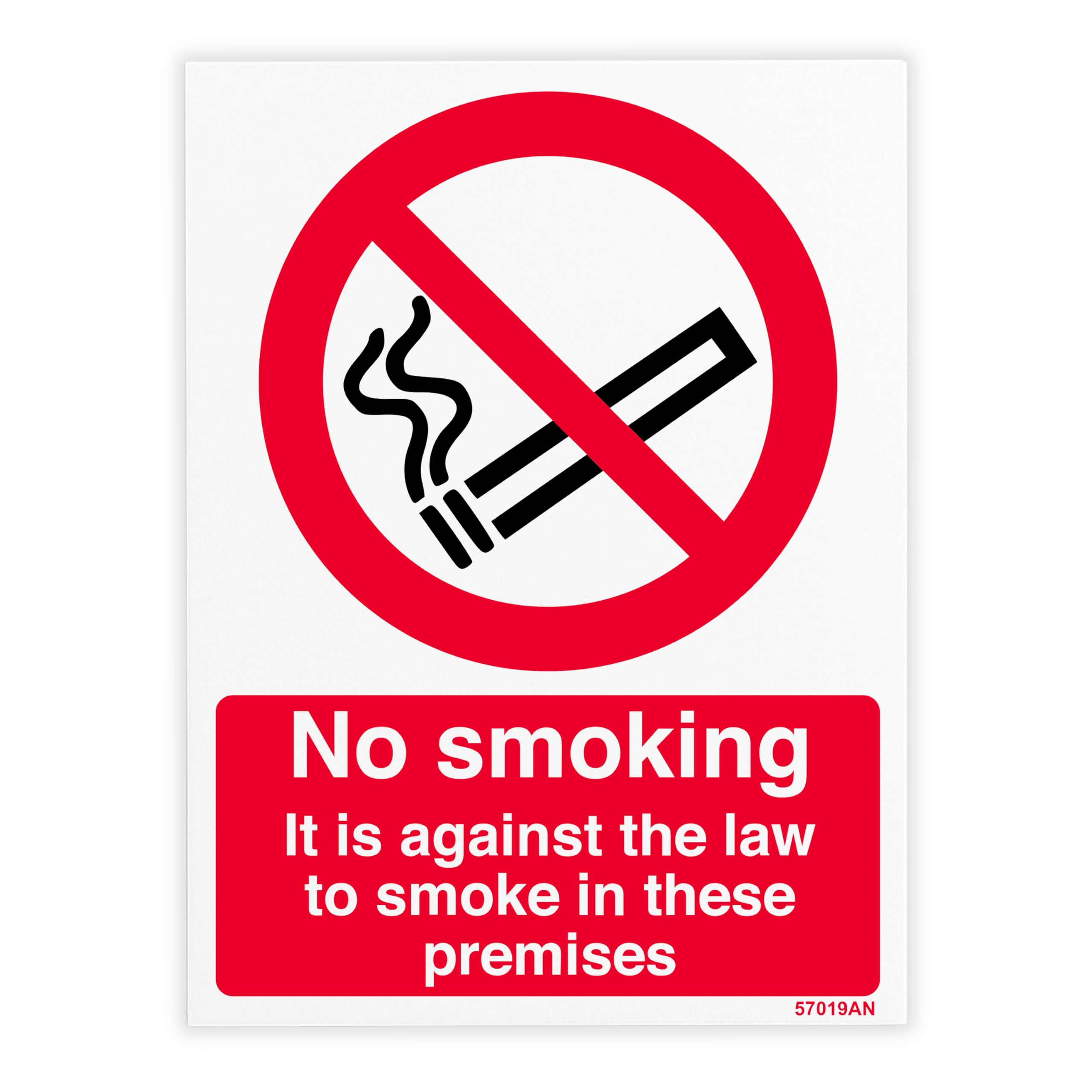 V Safety No Smoking In These Premises - Portrait Safety Sign - 150 x 200 mm - Self-Adhesive Monomeric Vinyl